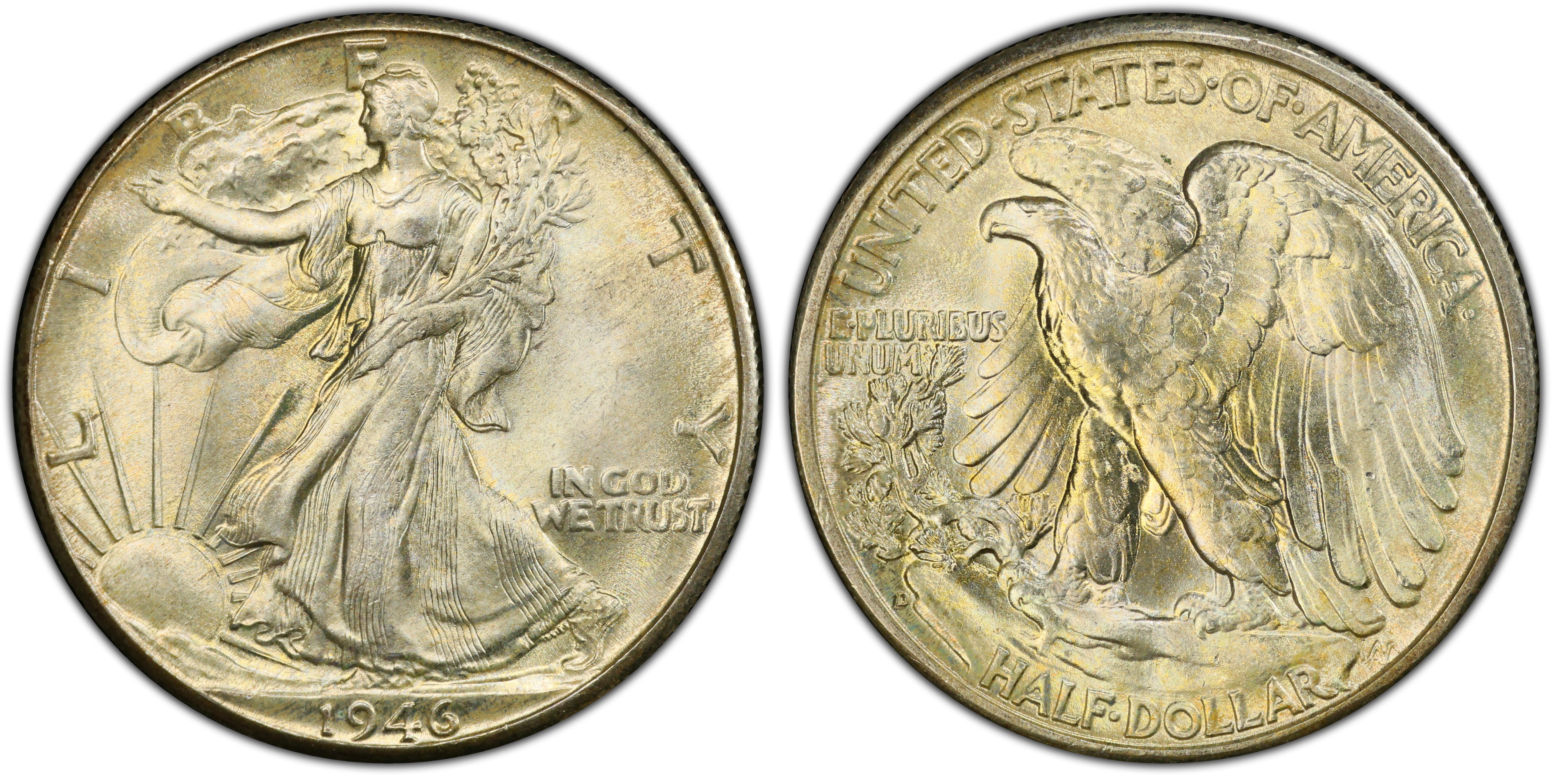 1946 D 50C Regular Strike Walking Liberty Half Dollar PCGS