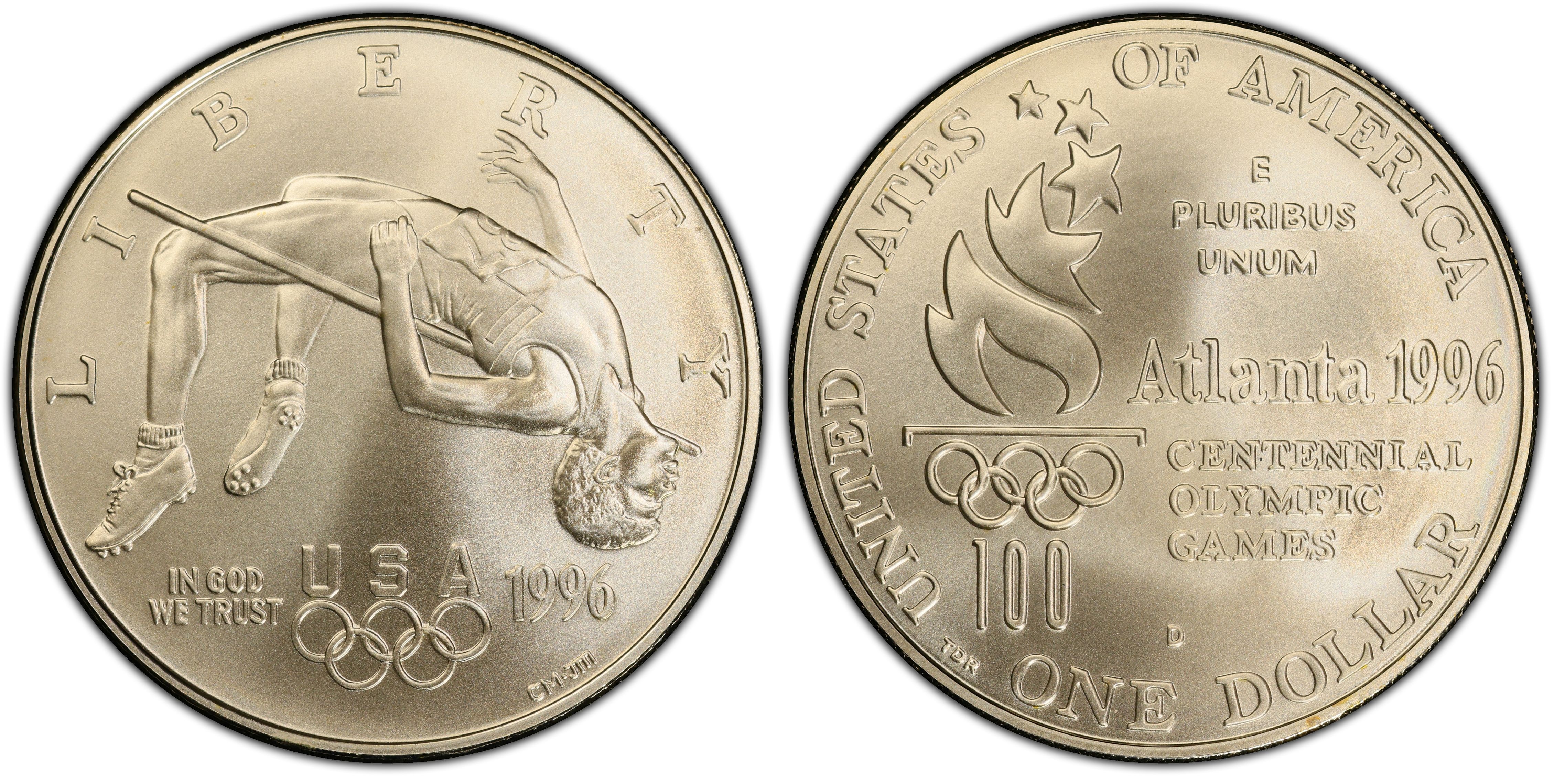 1996-D $1 High Jump (Regular Strike) Modern Silver and Clad 