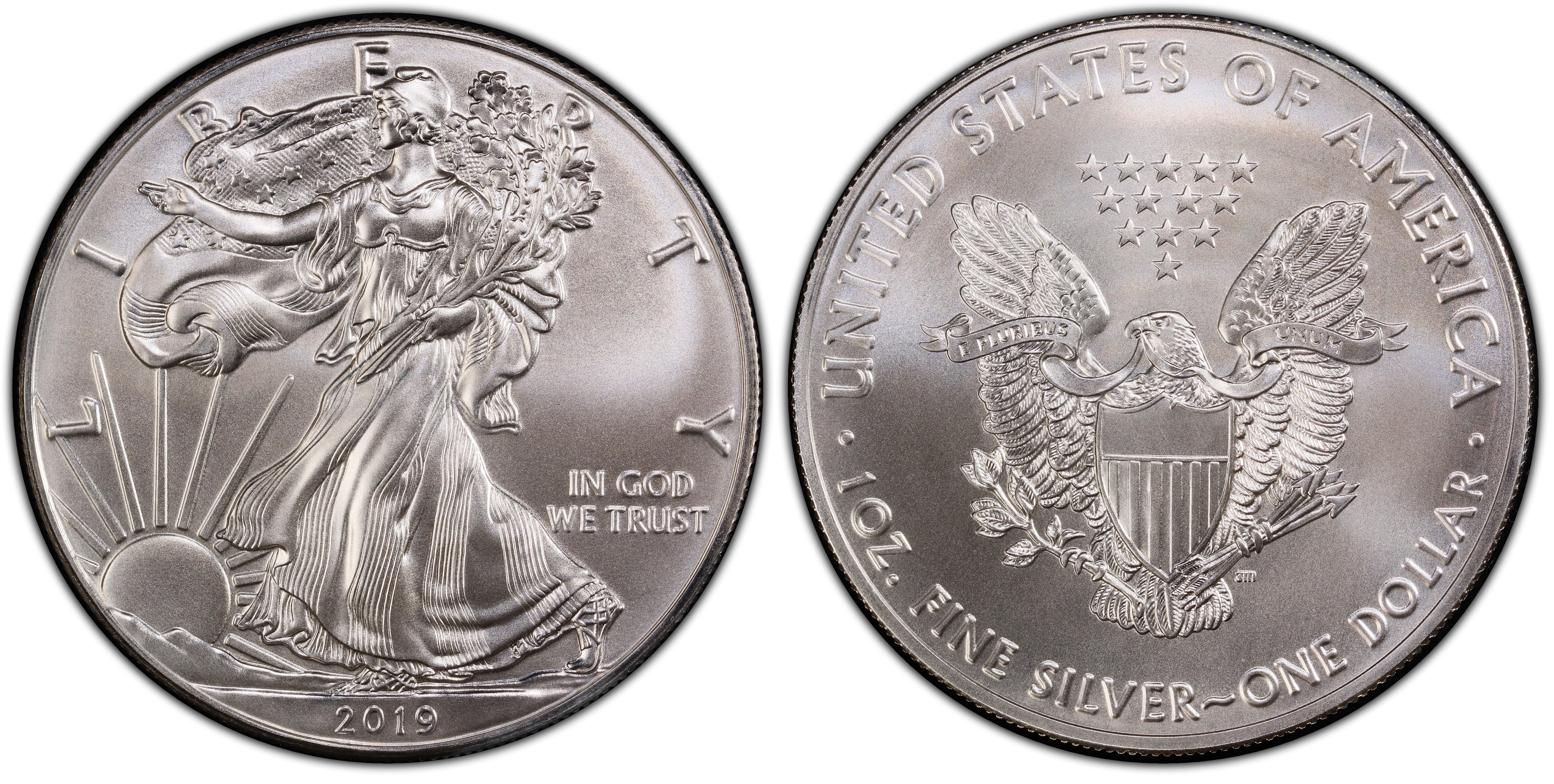 本当に信頼出来る店 Silver Strike) (Regular Eagle Silver $1 2019 Eagles PCGS - 貨幣