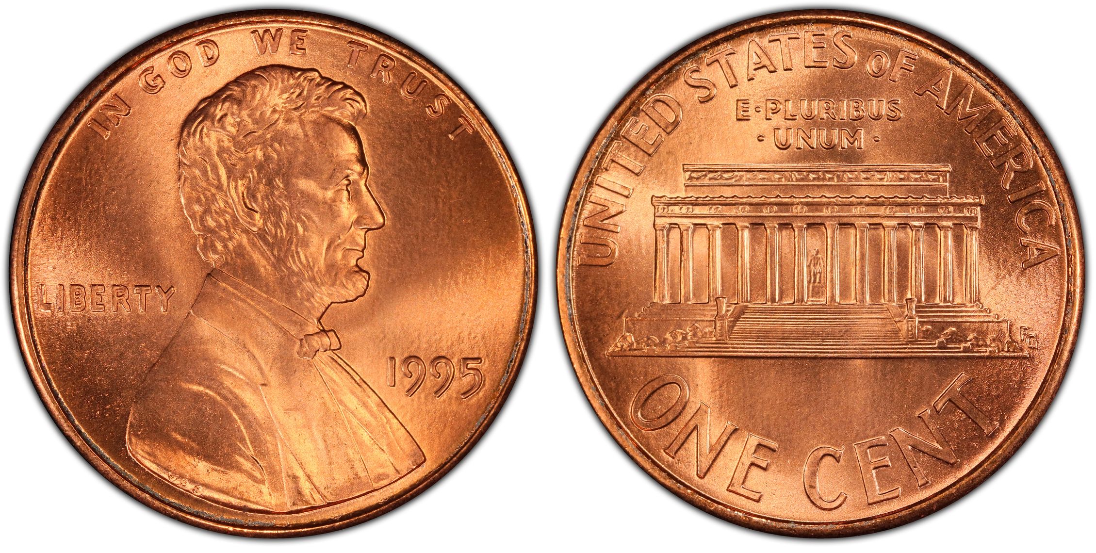 1995 1C Doubled Die Obverse, RD (Regular Strike) Lincoln Cent