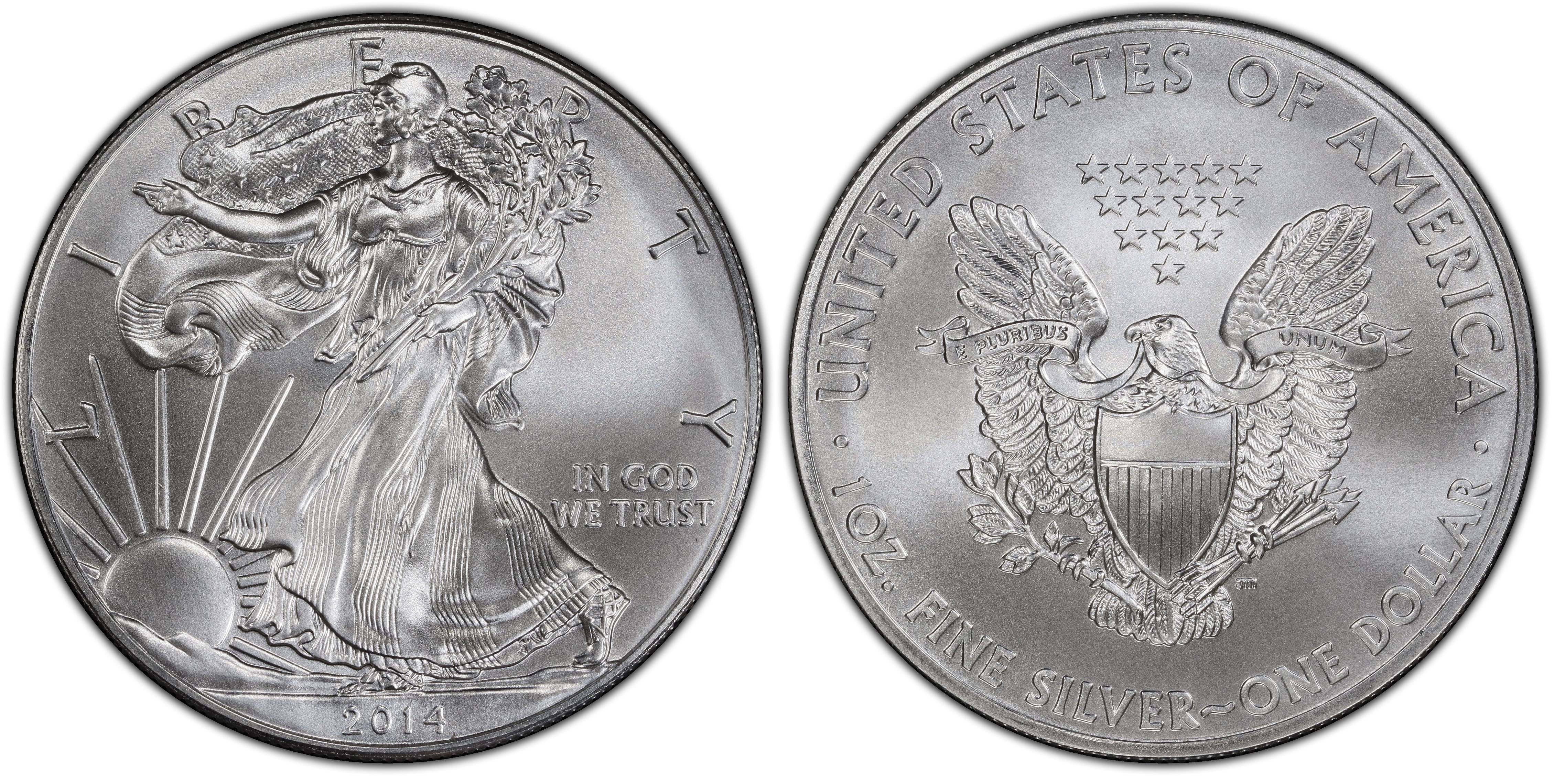 2014 $1 Silver Eagle (Regular Strike) Silver Eagles - PCGS CoinFacts