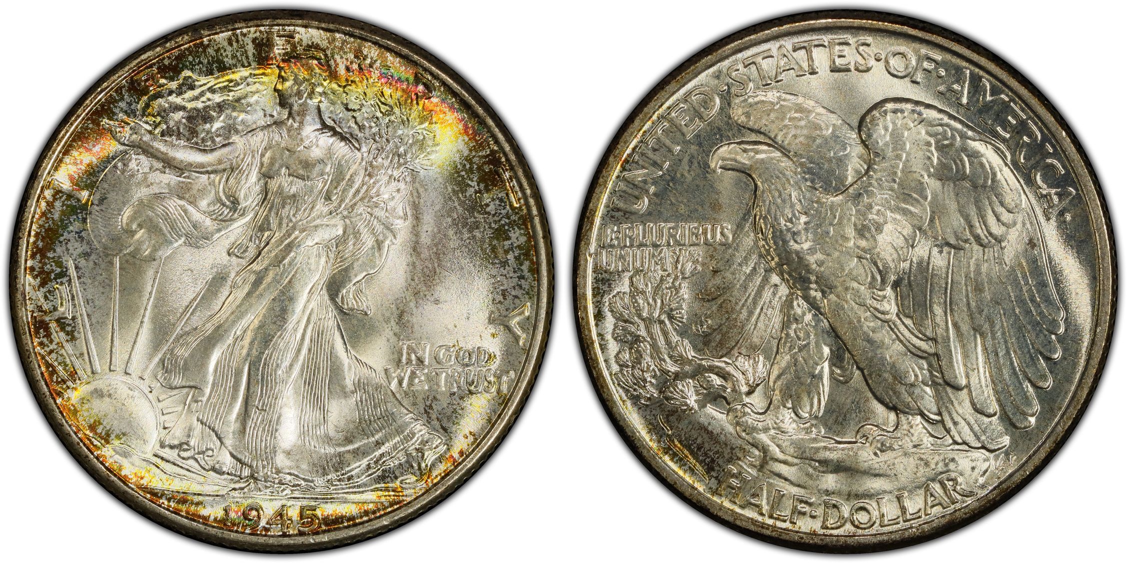 1945 50C Regular Strike Walking Liberty Half Dollar PCGS CoinFacts