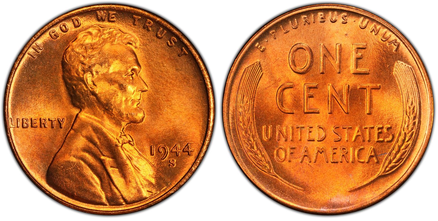 1944-S 1C, RD (Regular Strike) Lincoln Cent (Wheat Reverse) - PCGS ...