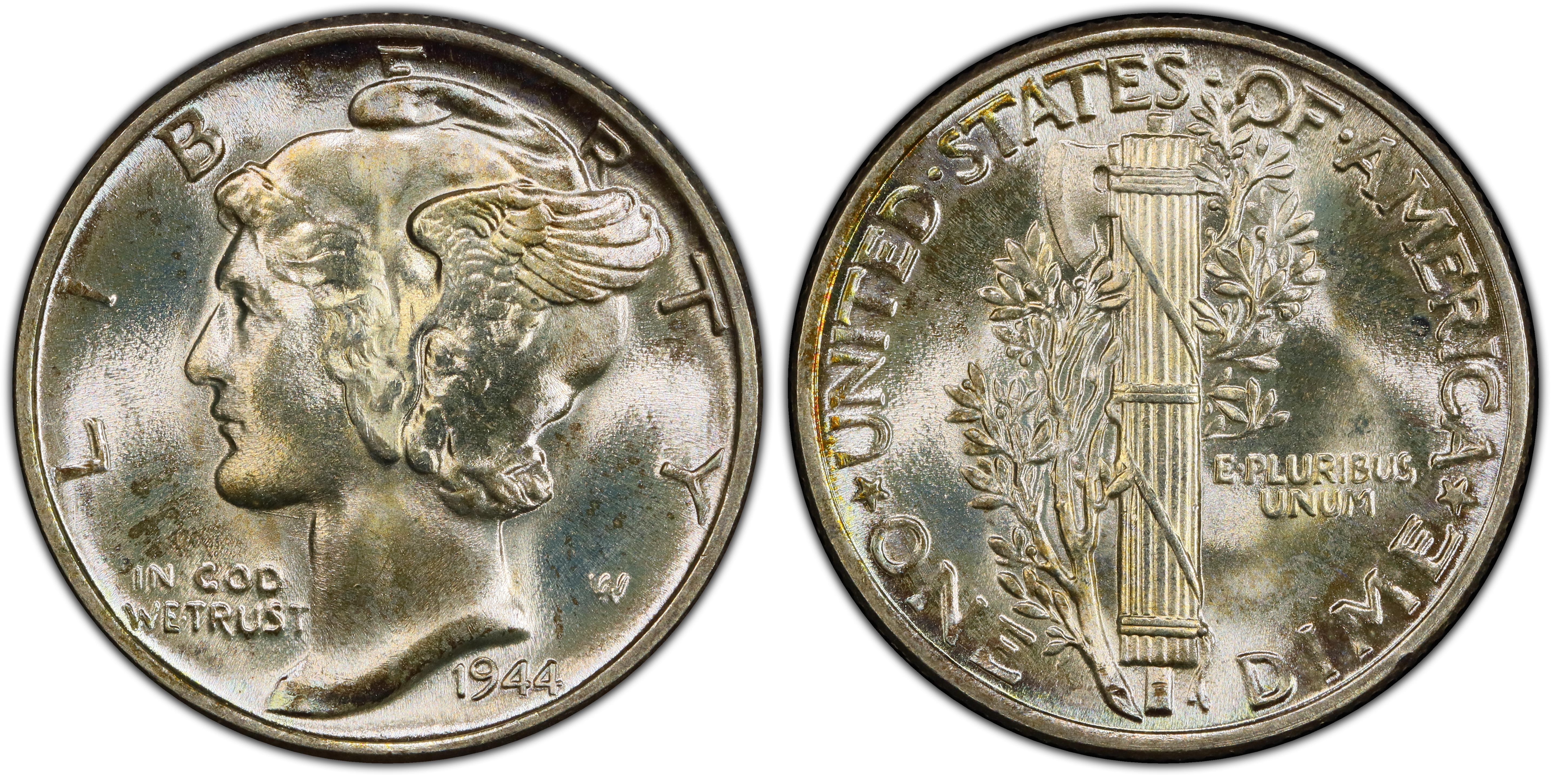1944 10C, FB (Regular Strike) Mercury Dime - PCGS CoinFacts
