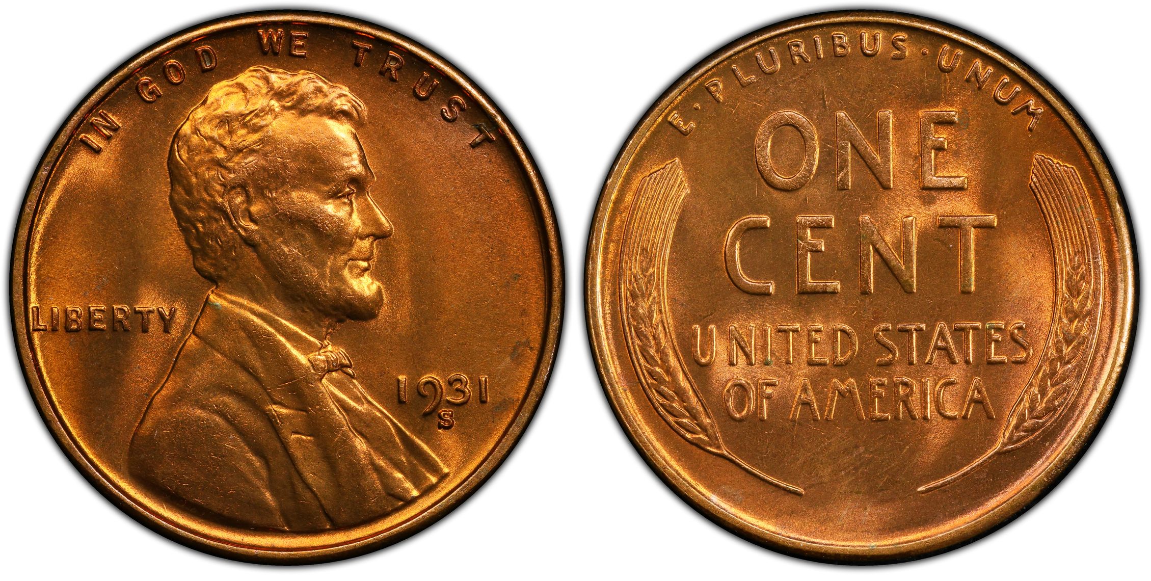 1931-S 1C, RD (Regular Strike) Lincoln Cent (Wheat Reverse) - PCGS CoinFacts