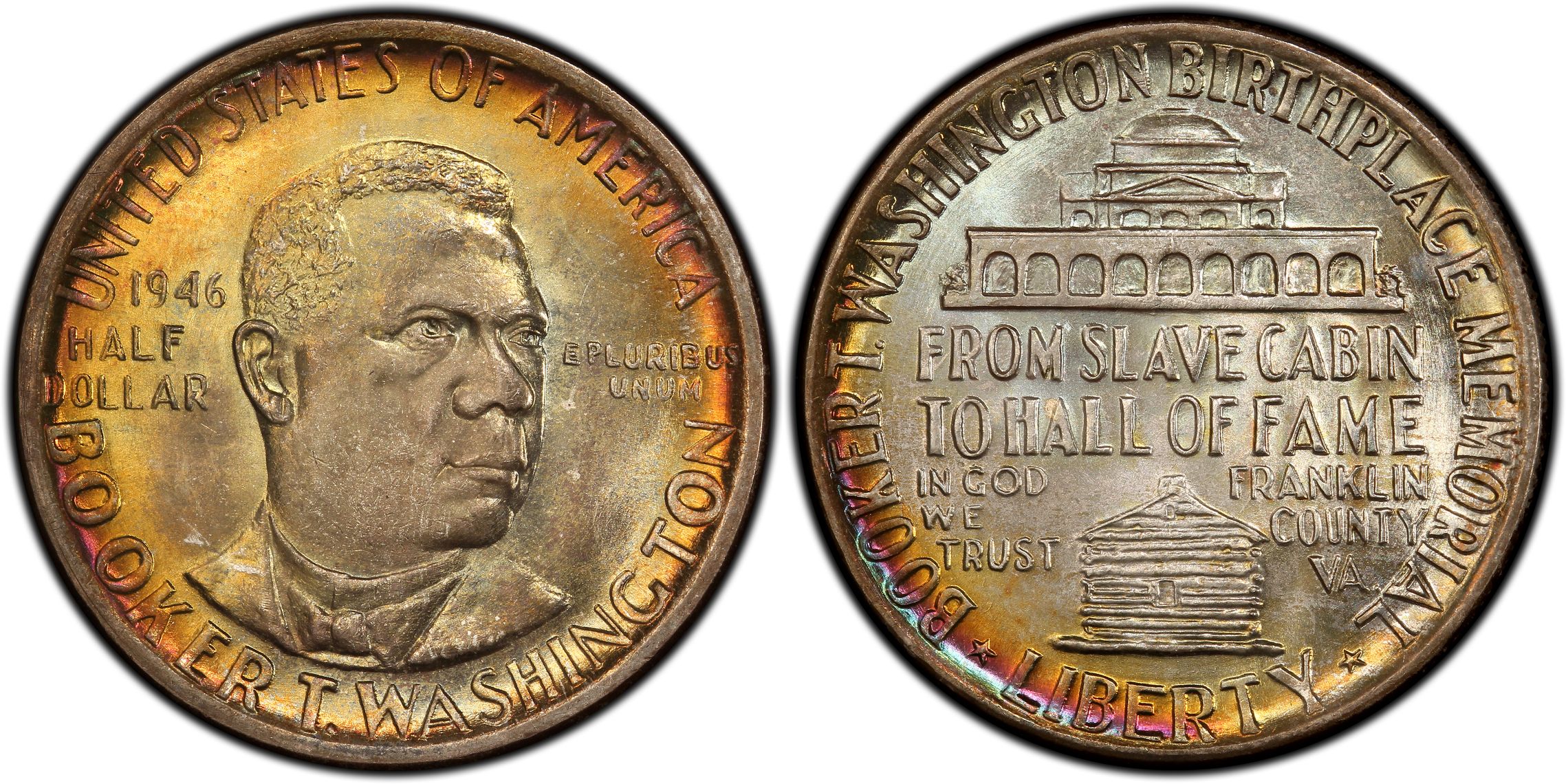 1946 50C Booker T. Washington (Regular Strike) Silver Commemorative - PCGS  CoinFacts