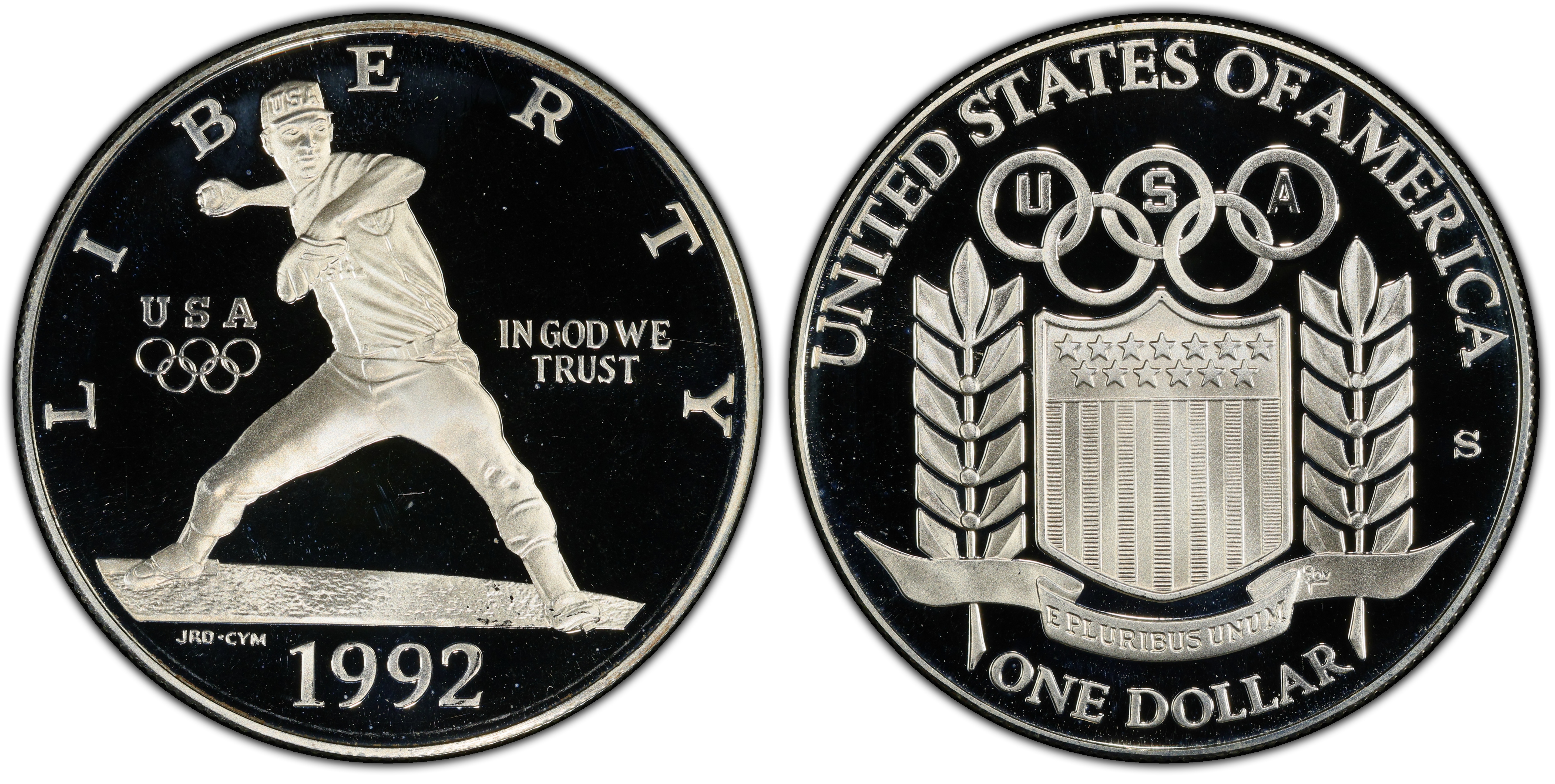 1992-S $1 Olympic, DCAM (Proof) Modern Silver and Clad