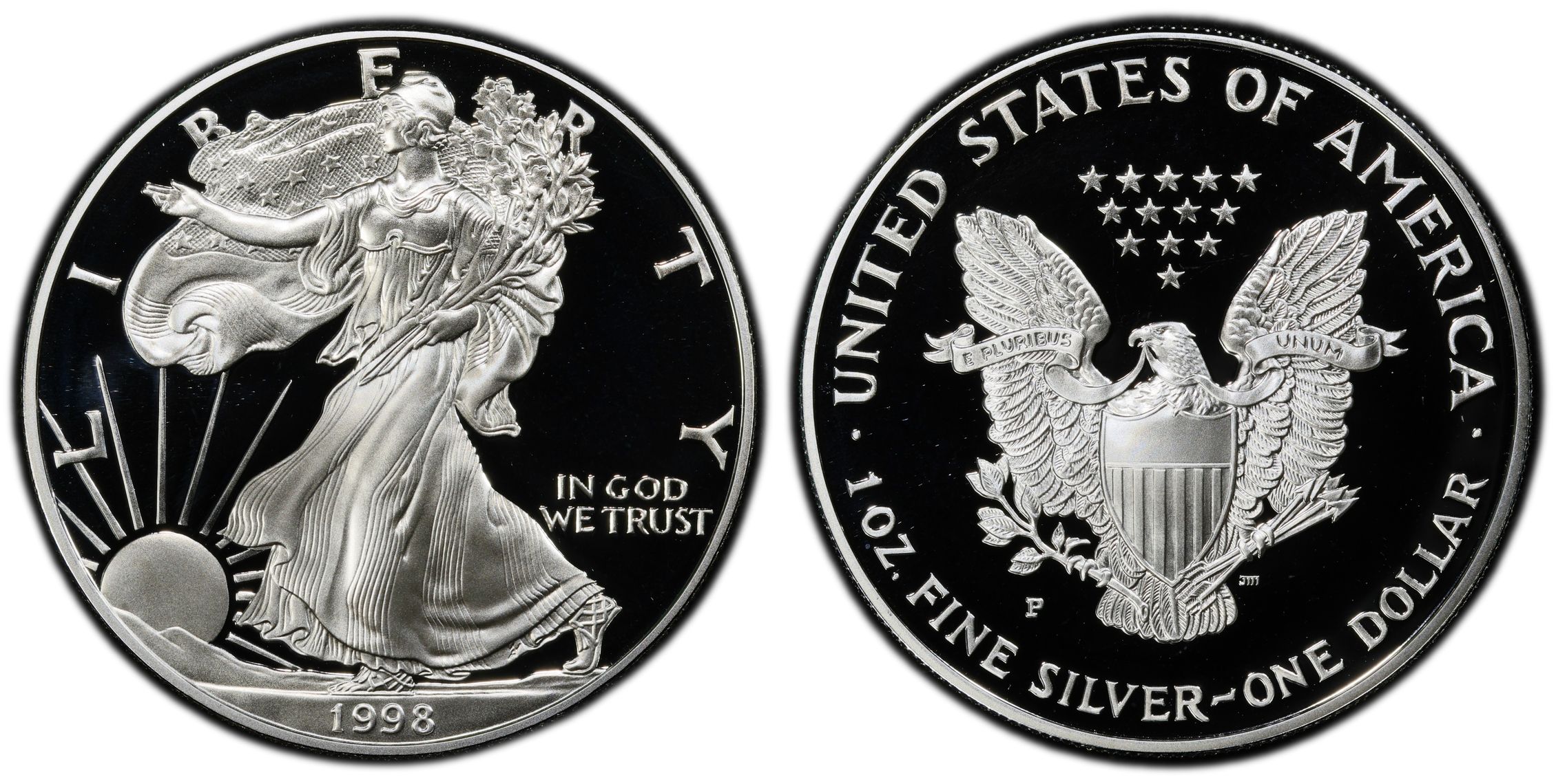 1998-P $1 Silver Eagle, DCAM (Proof) Silver Eagles - PCGS CoinFacts