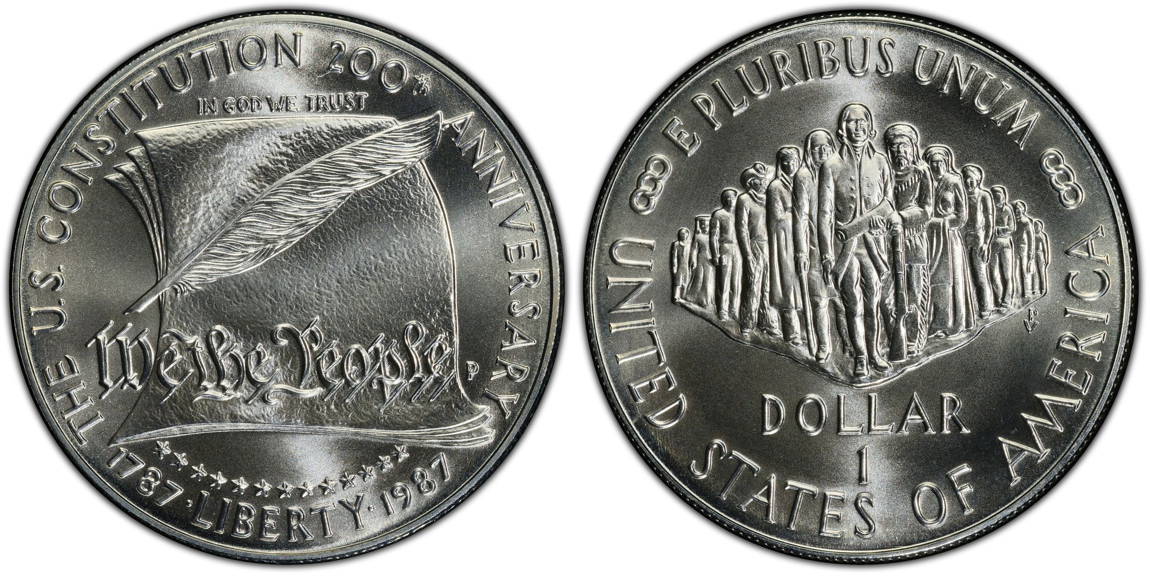 1987-P $1 Constitution (Regular Strike) Modern Silver and Clad  Commemoratives - PCGS CoinFacts