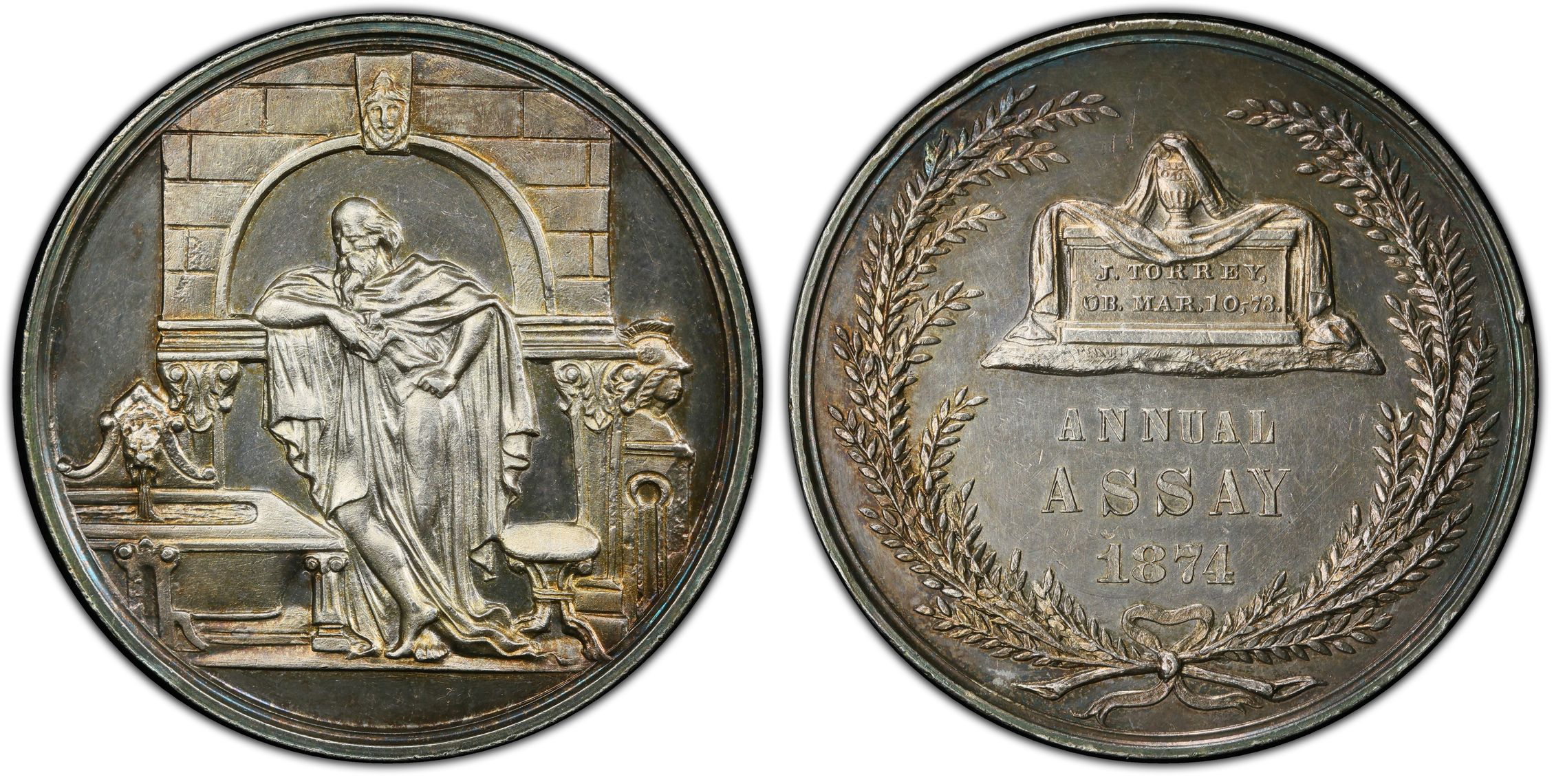 1874 AR Medal JK-AC-13, Archimedes (Special Strike) U.S. Assay Commission  Medals - PCGS CoinFacts