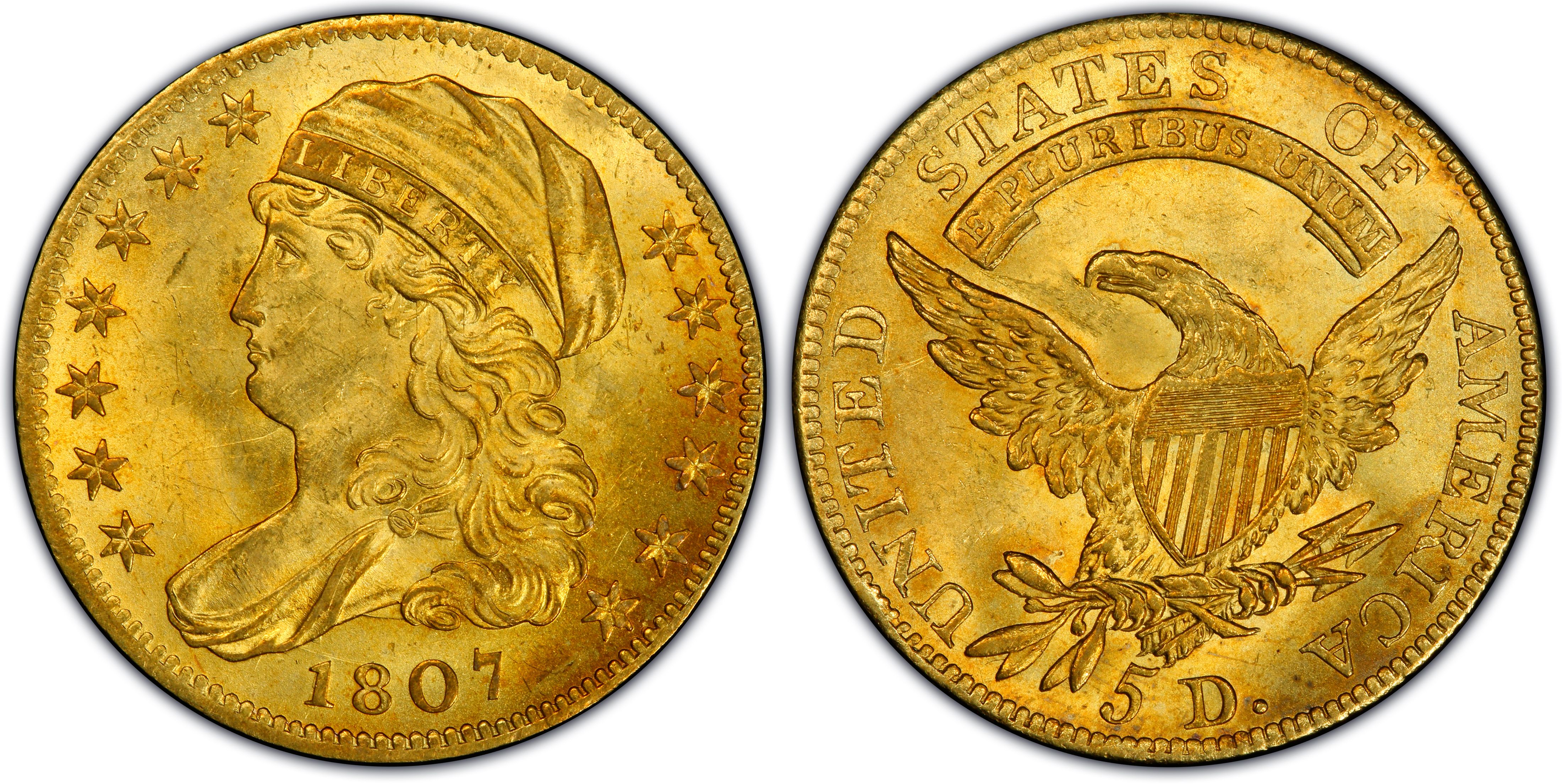 1807 $5 Capped Bust (Regular Strike) Capped Bust $5 - PCGS CoinFacts