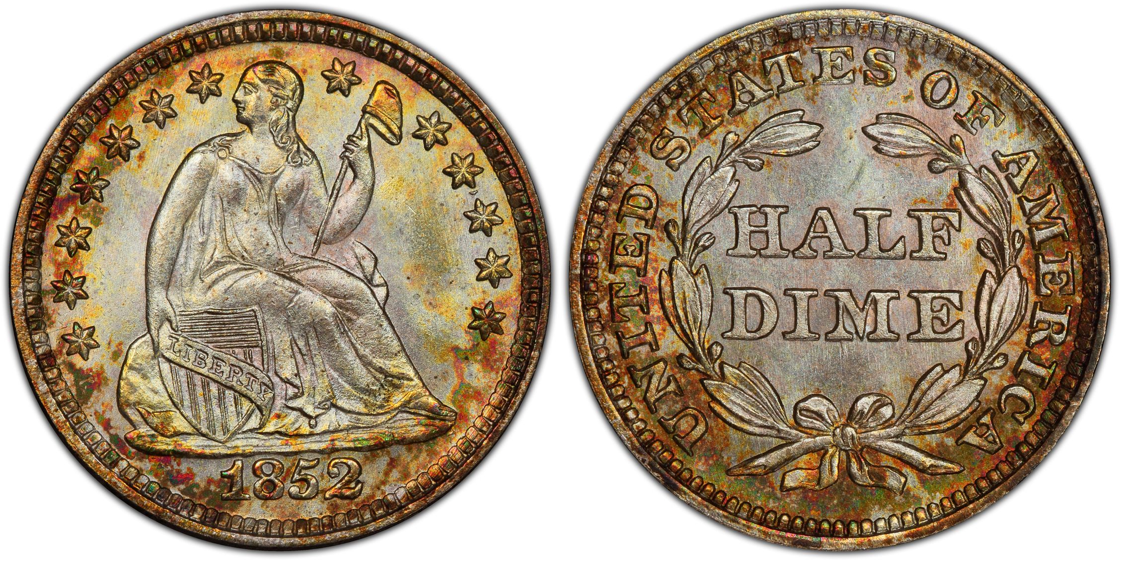 1852 H10C Regular Strike Liberty Seated Half Dime PCGS CoinFacts