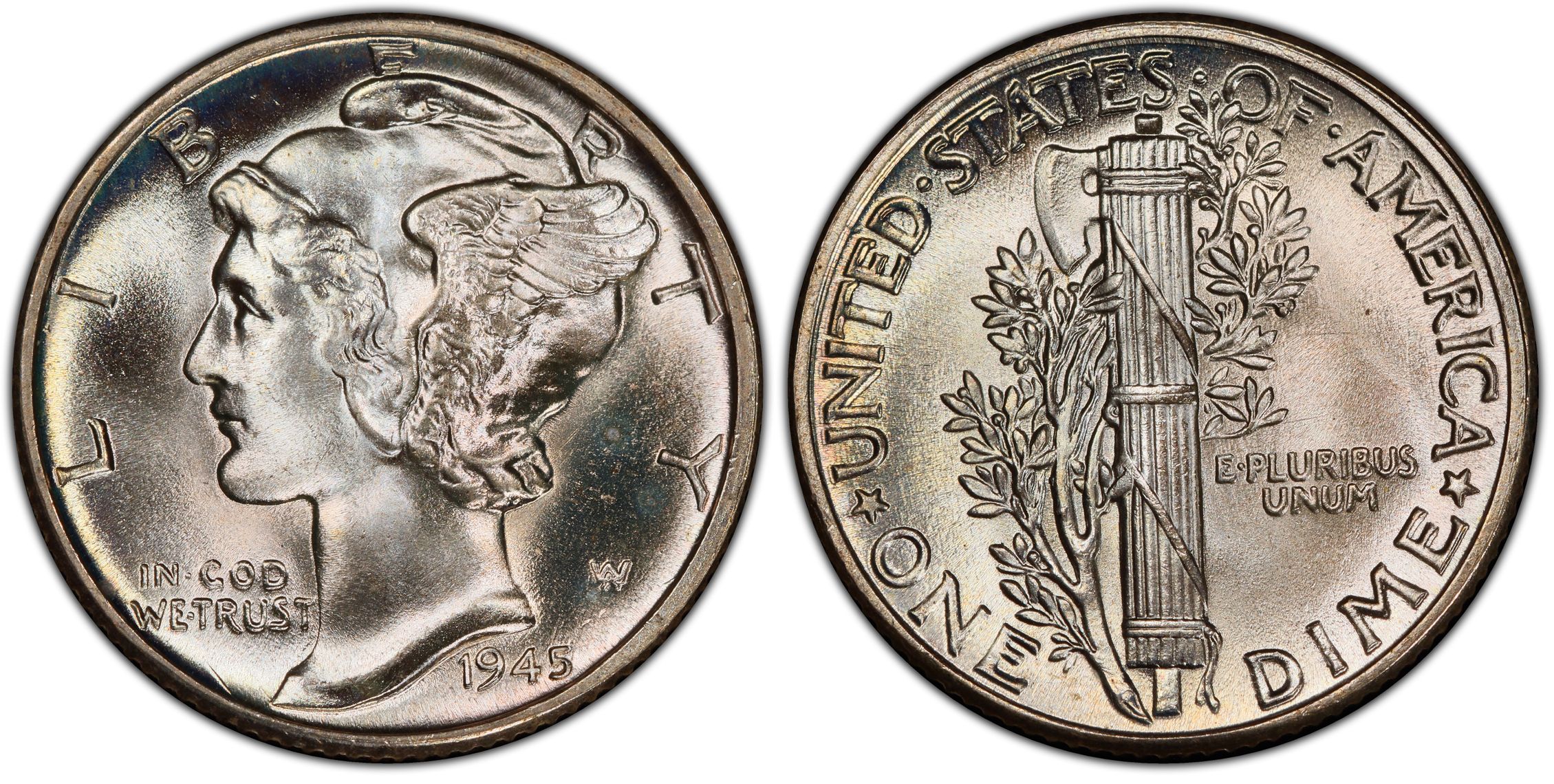 1945 10C, FB (Regular Strike) Mercury Dime - PCGS CoinFacts