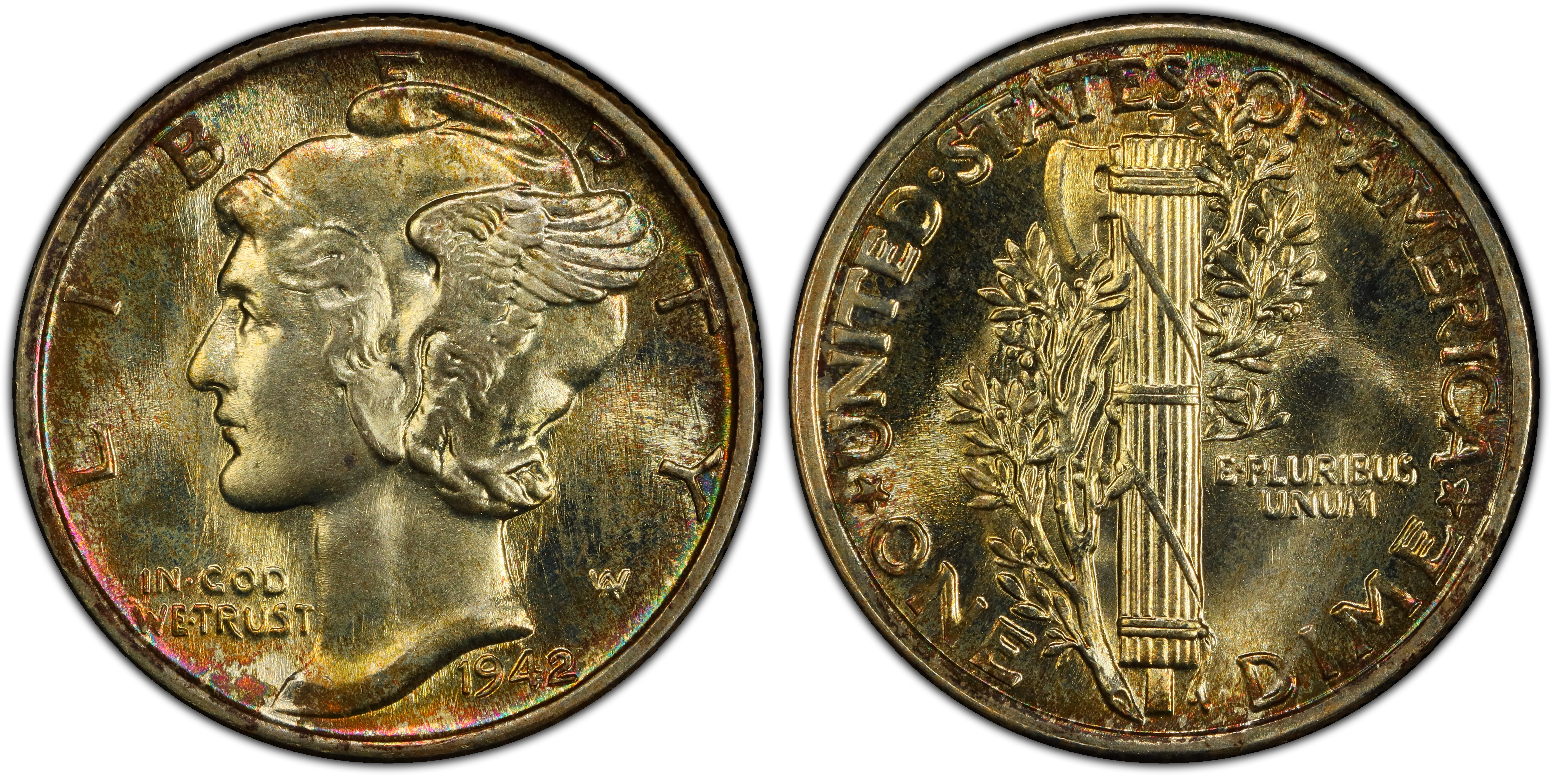 1942 10C, FB (Regular Strike) Mercury Dime - PCGS CoinFacts
