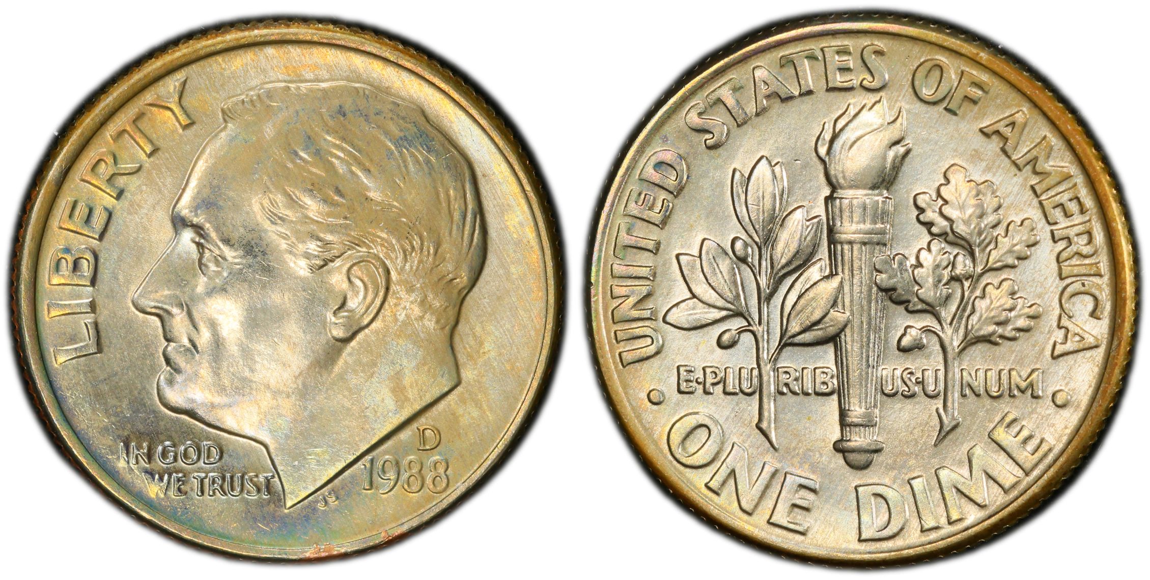 1988-D 10C (Regular Strike) Roosevelt Dime - PCGS CoinFacts