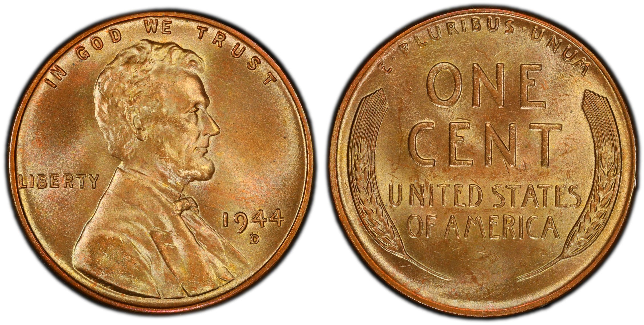 1944-D/S 1C, BN (Regular Strike) Lincoln Cent (Wheat Reverse) - PCGS  CoinFacts