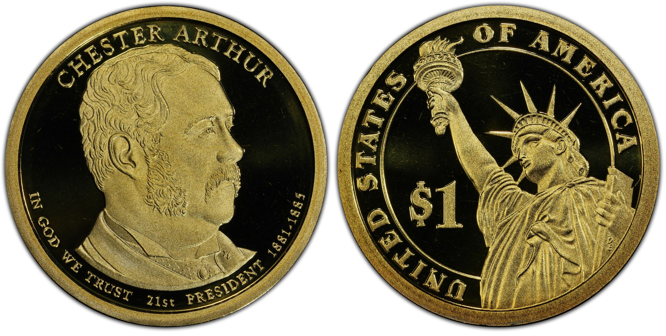 2012-S $1 Chester A. Arthur, DCAM (Proof) Presidential Dollars - PCGS  CoinFacts