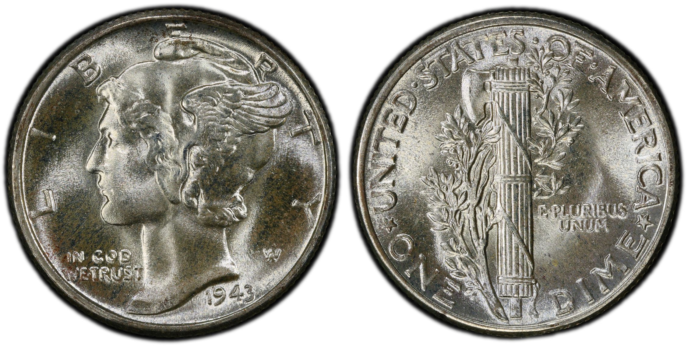 1943 10C (Regular Strike) Mercury Dime - PCGS CoinFacts