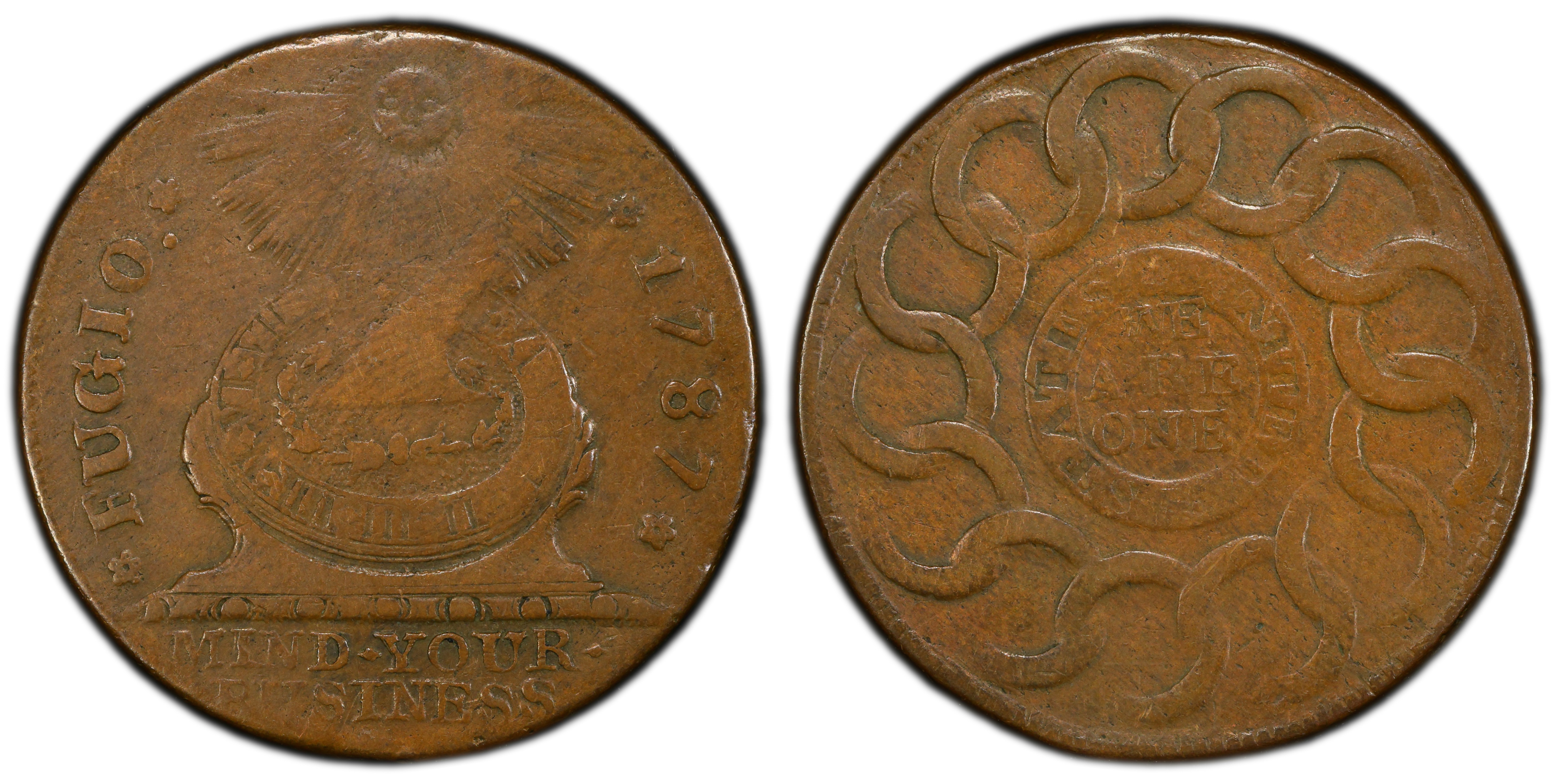 1787 Fugio 1C Newman 14-X, BN (Regular Strike) Fugio Cents
