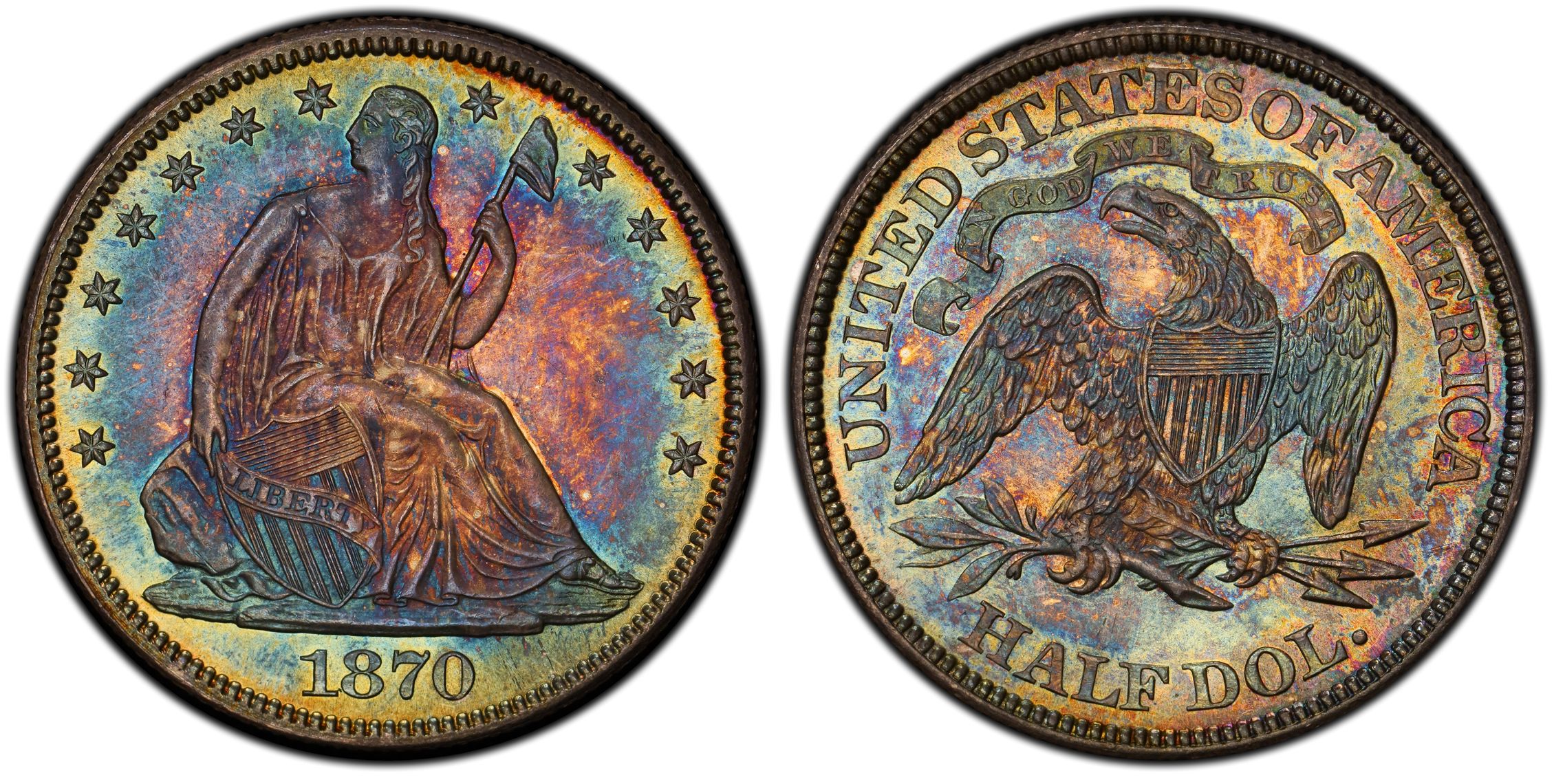 1870 50C (Regular Strike) Liberty Seated Half Dollar - PCGS CoinFacts