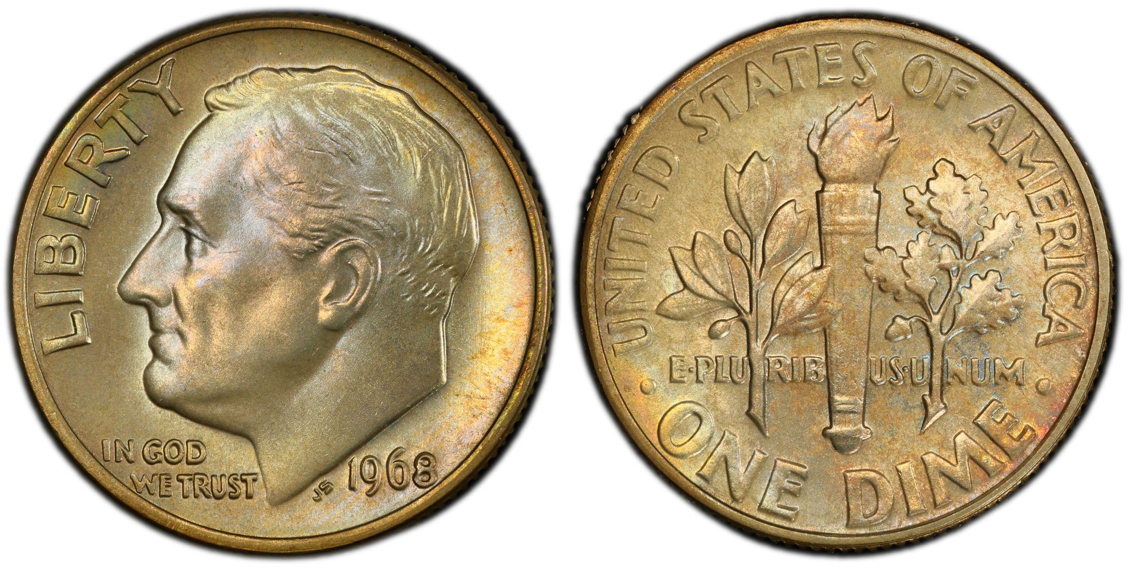 1968 10C (Regular Strike) Roosevelt Dime - PCGS CoinFacts