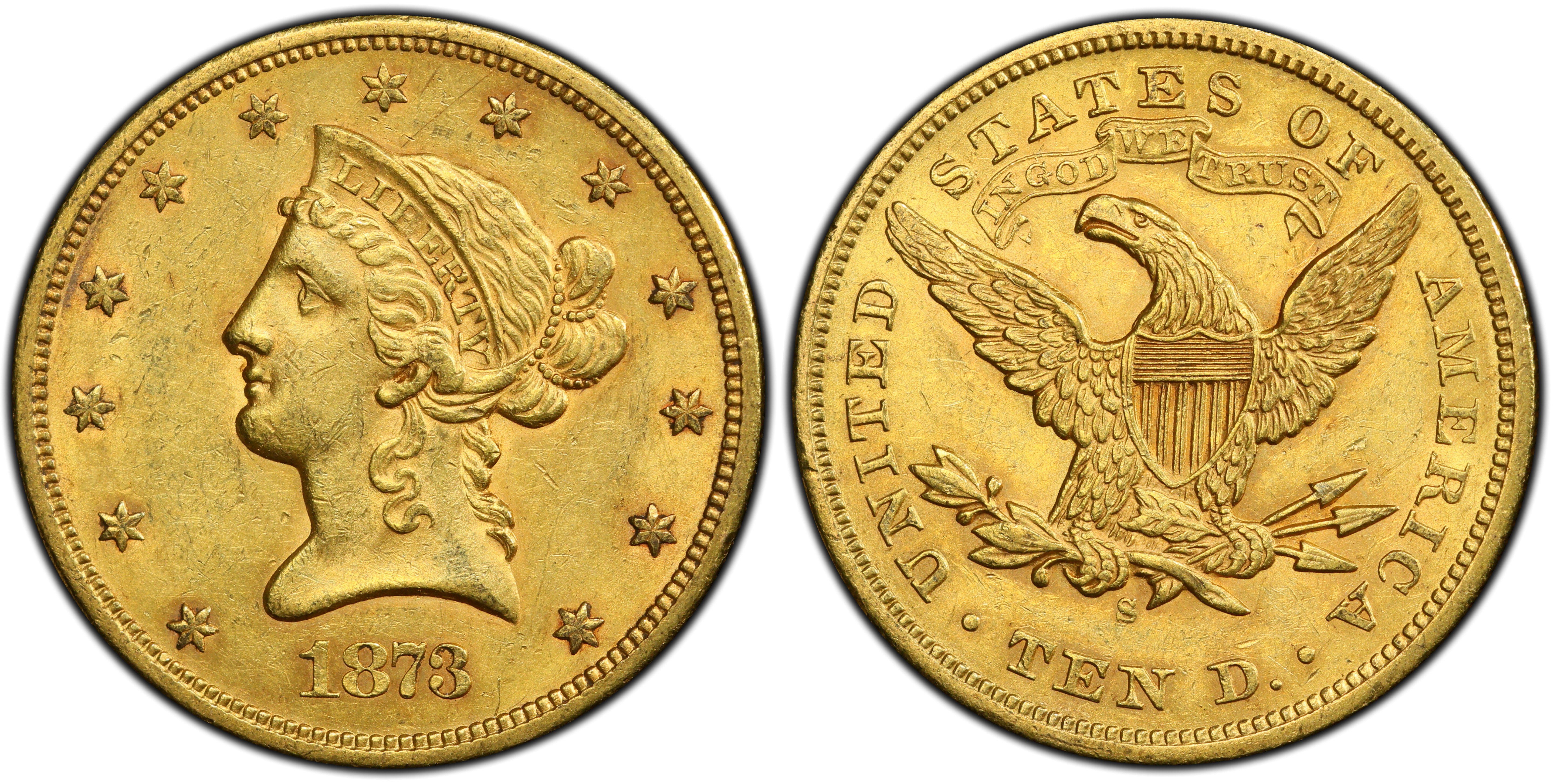 1873-S $10 (Regular Strike) Liberty Head $10 - PCGS CoinFacts