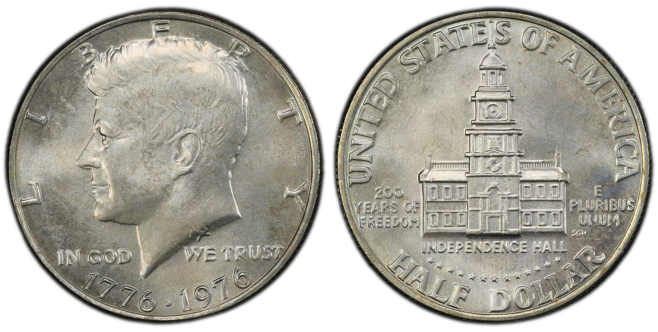 1976 50C Clad (Regular Strike) Kennedy Half Dollar PCGS CoinFacts