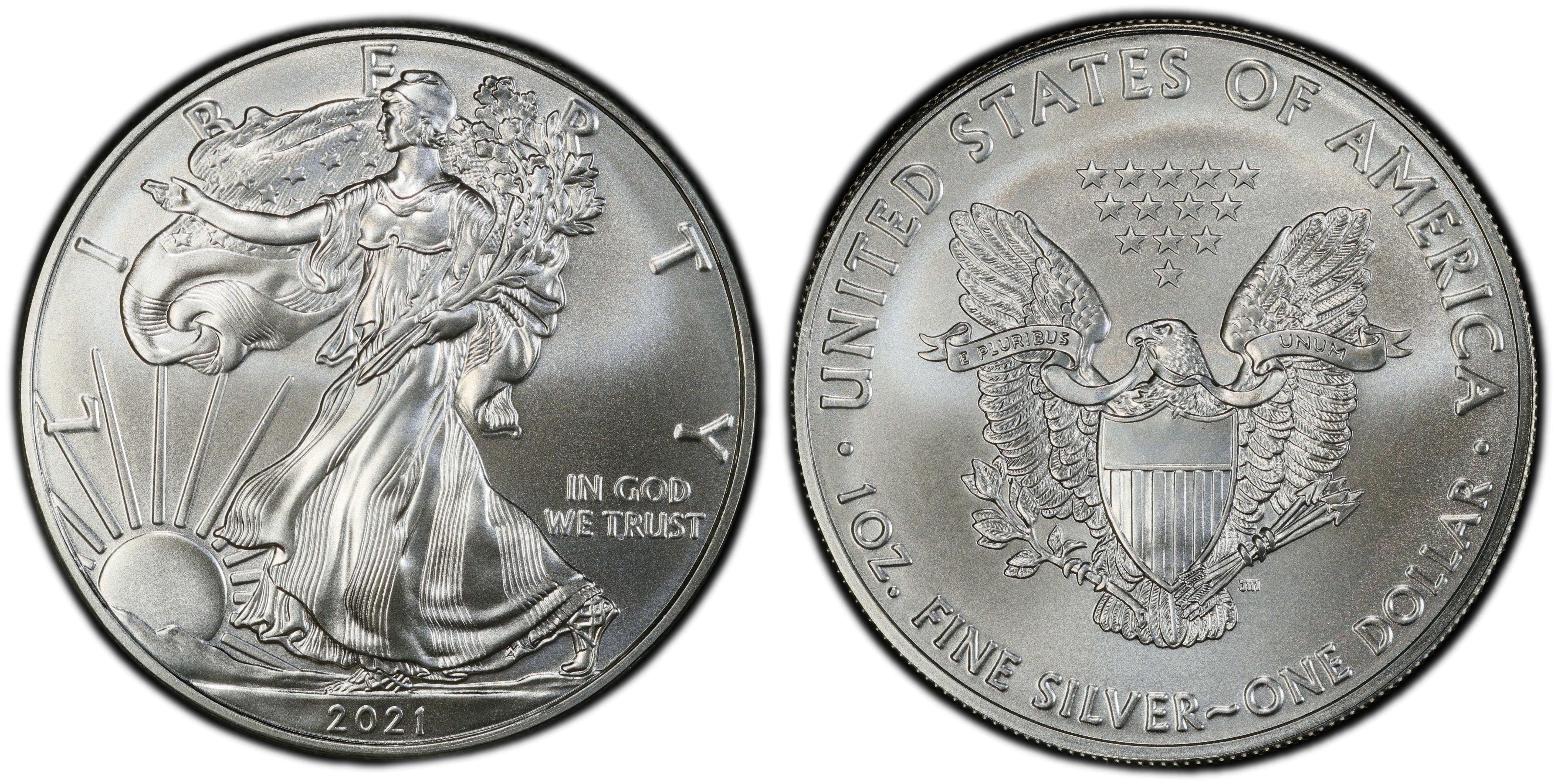 2021 $1 Silver Eagle - Type 1 (Regular Strike) Silver Eagles - PCGS  CoinFacts