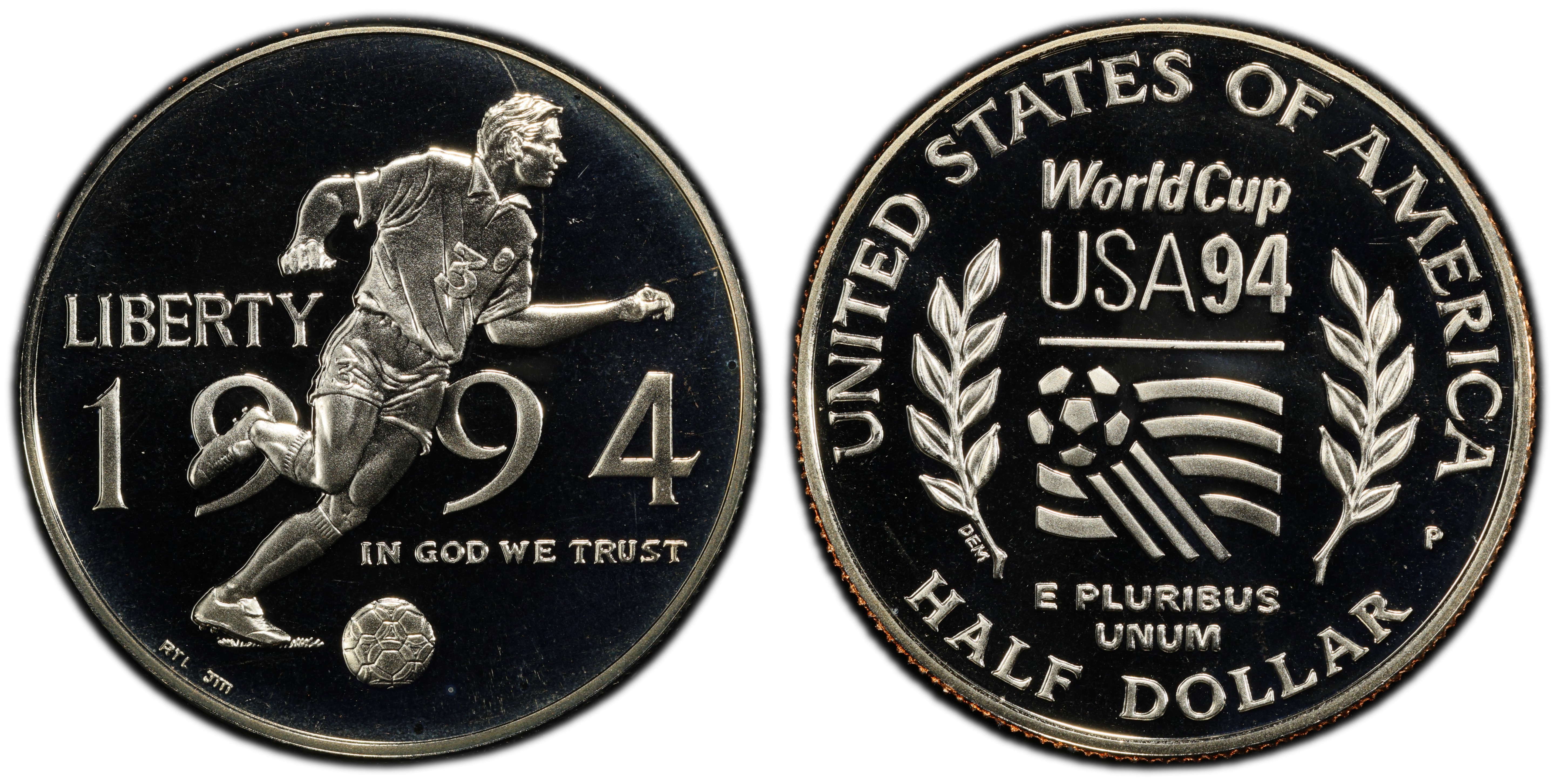 1994-P 50C World Cup, DCAM (Proof) Modern Silver and Clad