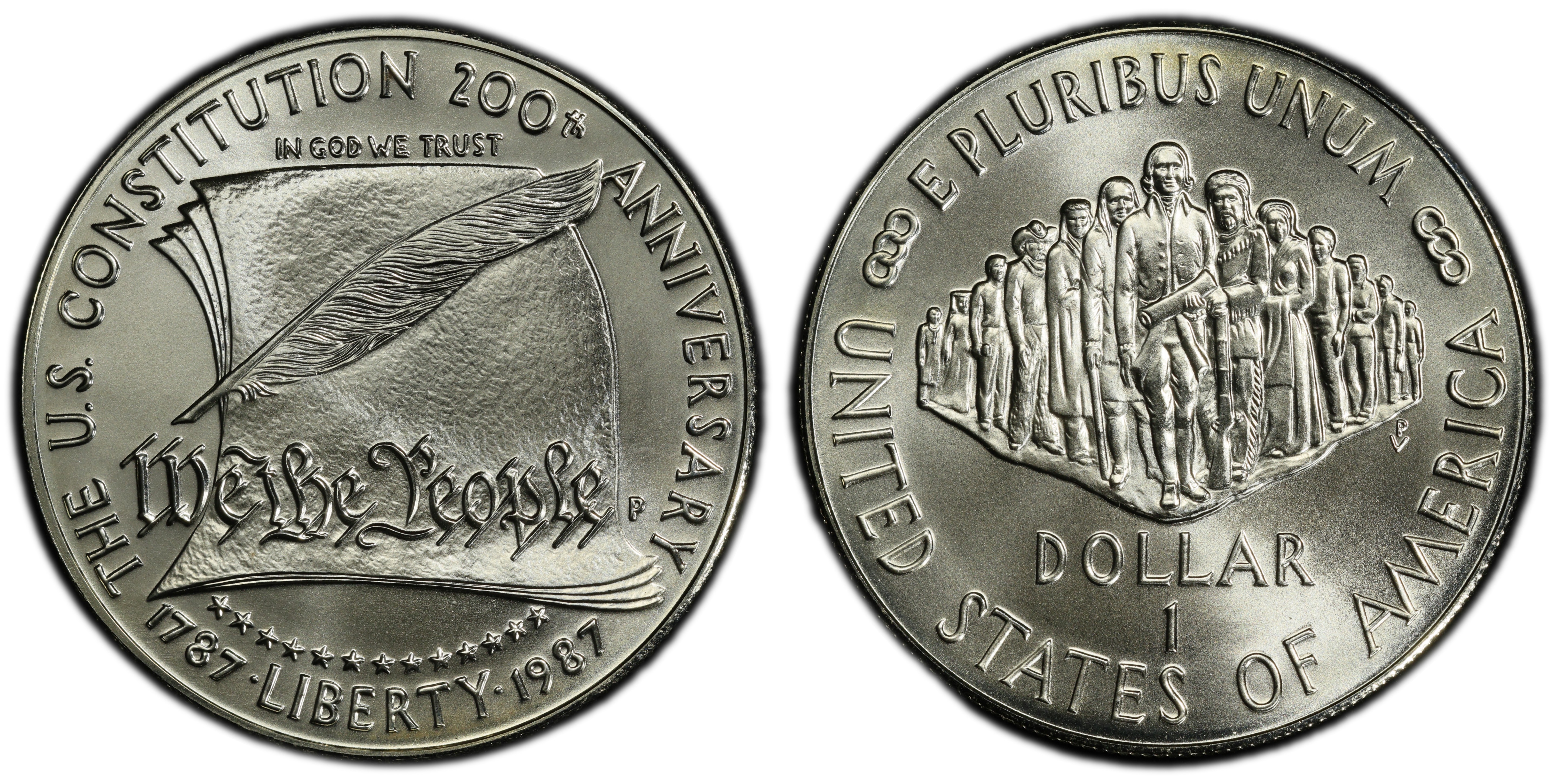 1987-P $1 Constitution (Regular Strike) Modern Silver and