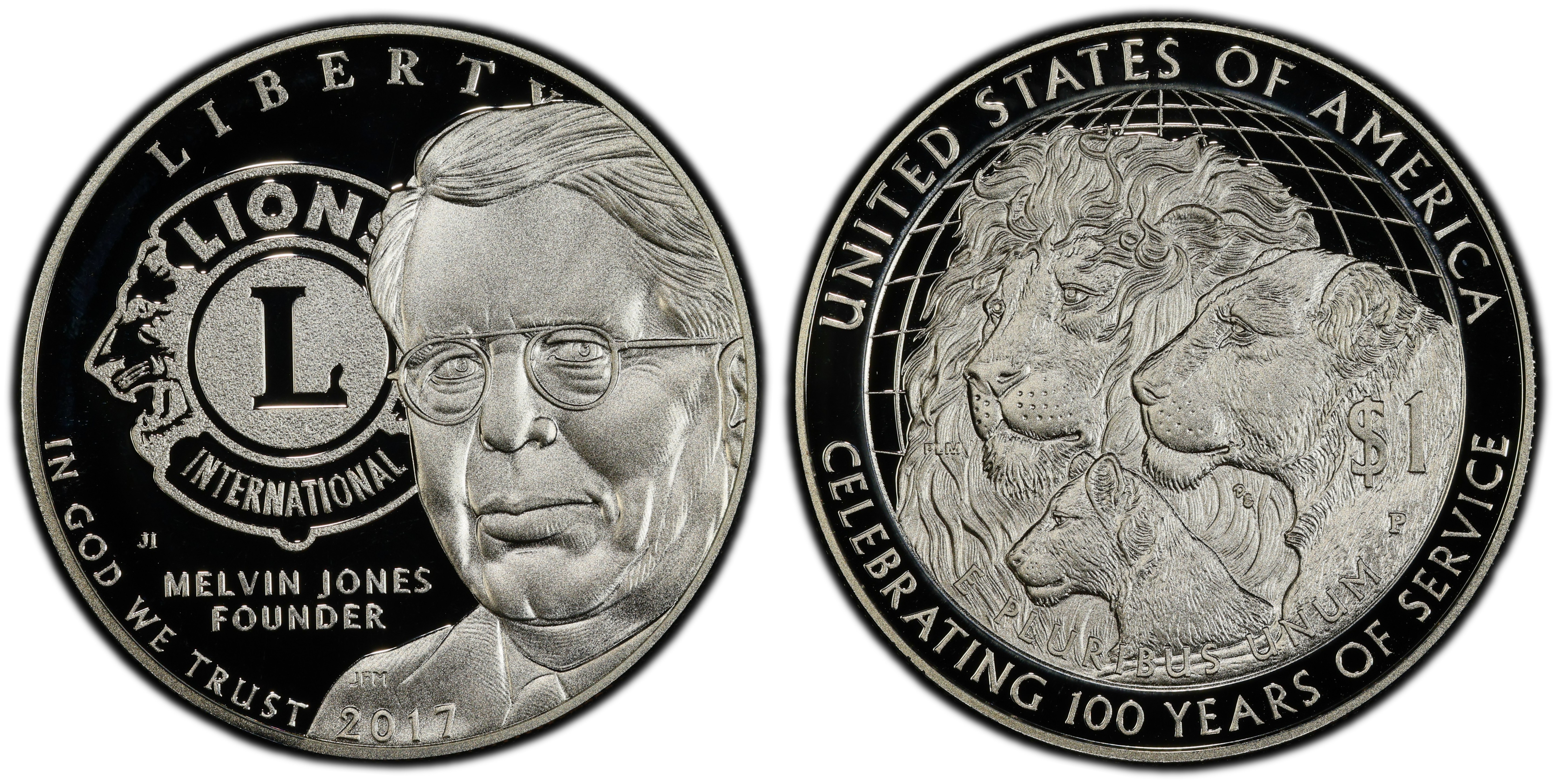 【海外 正規品】 $1 2017-P Lions Modern (Proof) DCAM International, Club コレクション