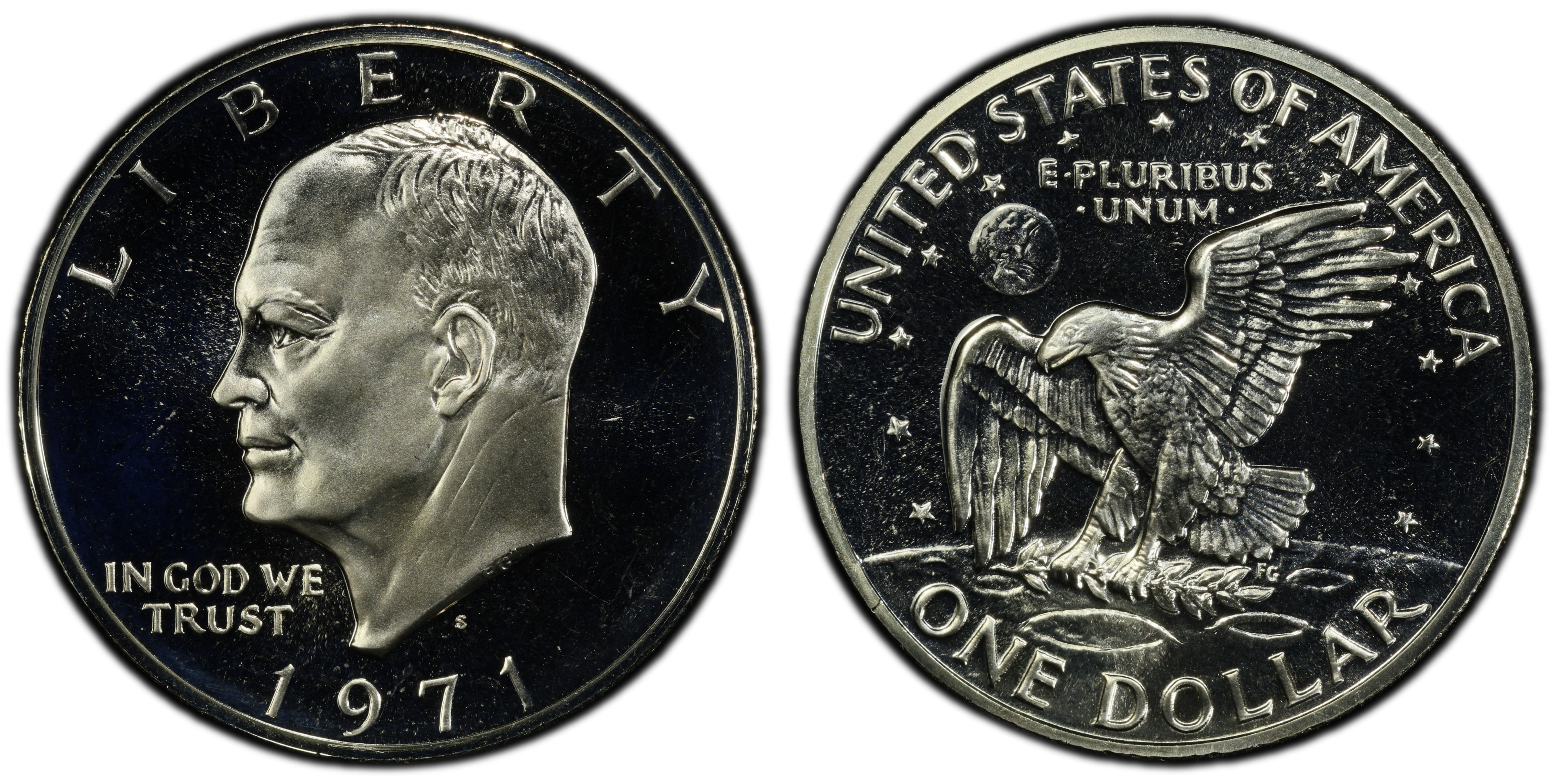 1971-S $1 Silver Peg Leg (Proof) Ike Dollar - PCGS CoinFacts 1971-S $1 Silver Peg Leg (Proof) Ike Dollar - PCGS CoinFacts