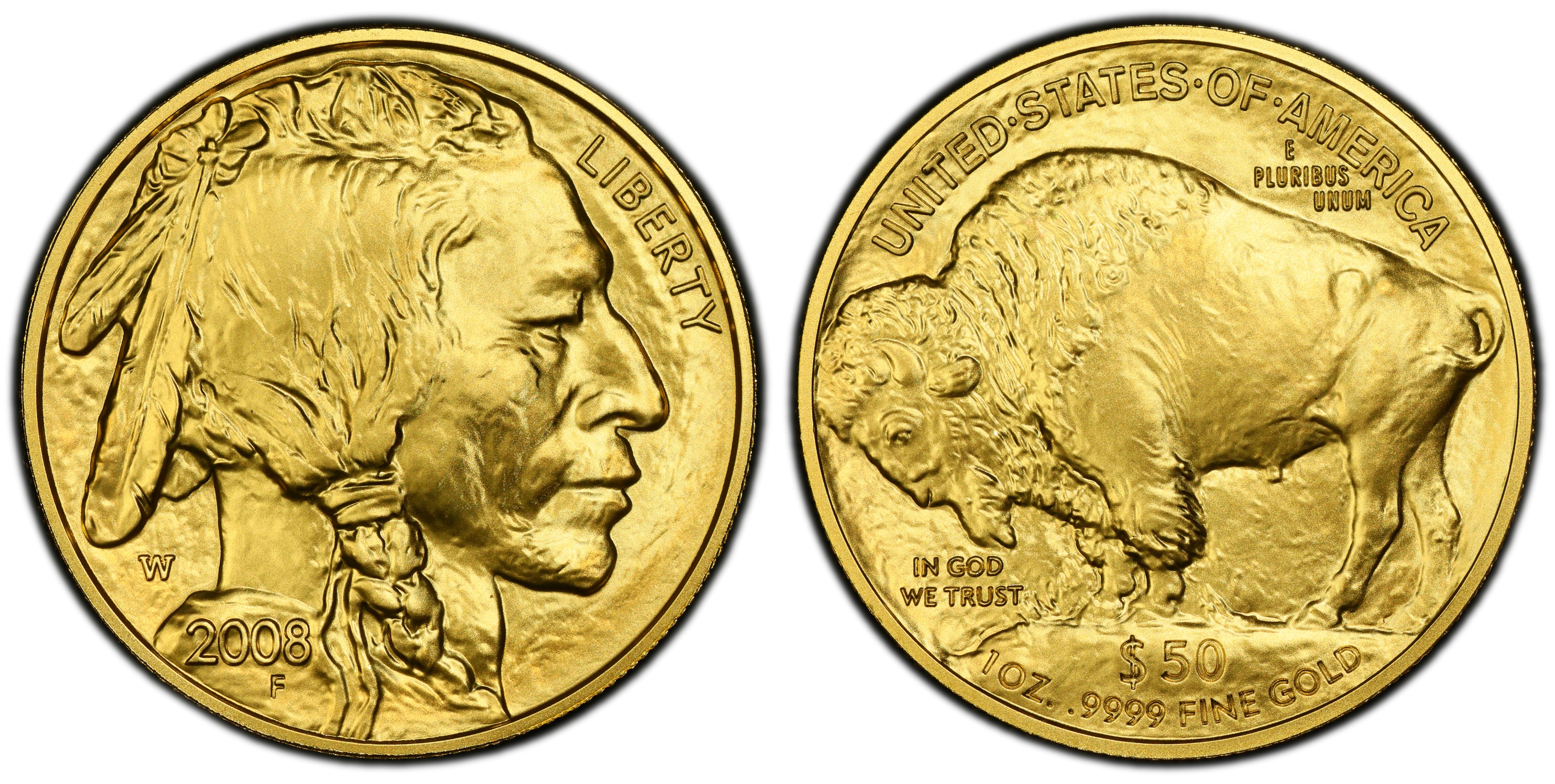 2008-W $50 Burnished American Buffalo .9999 Fine Gold