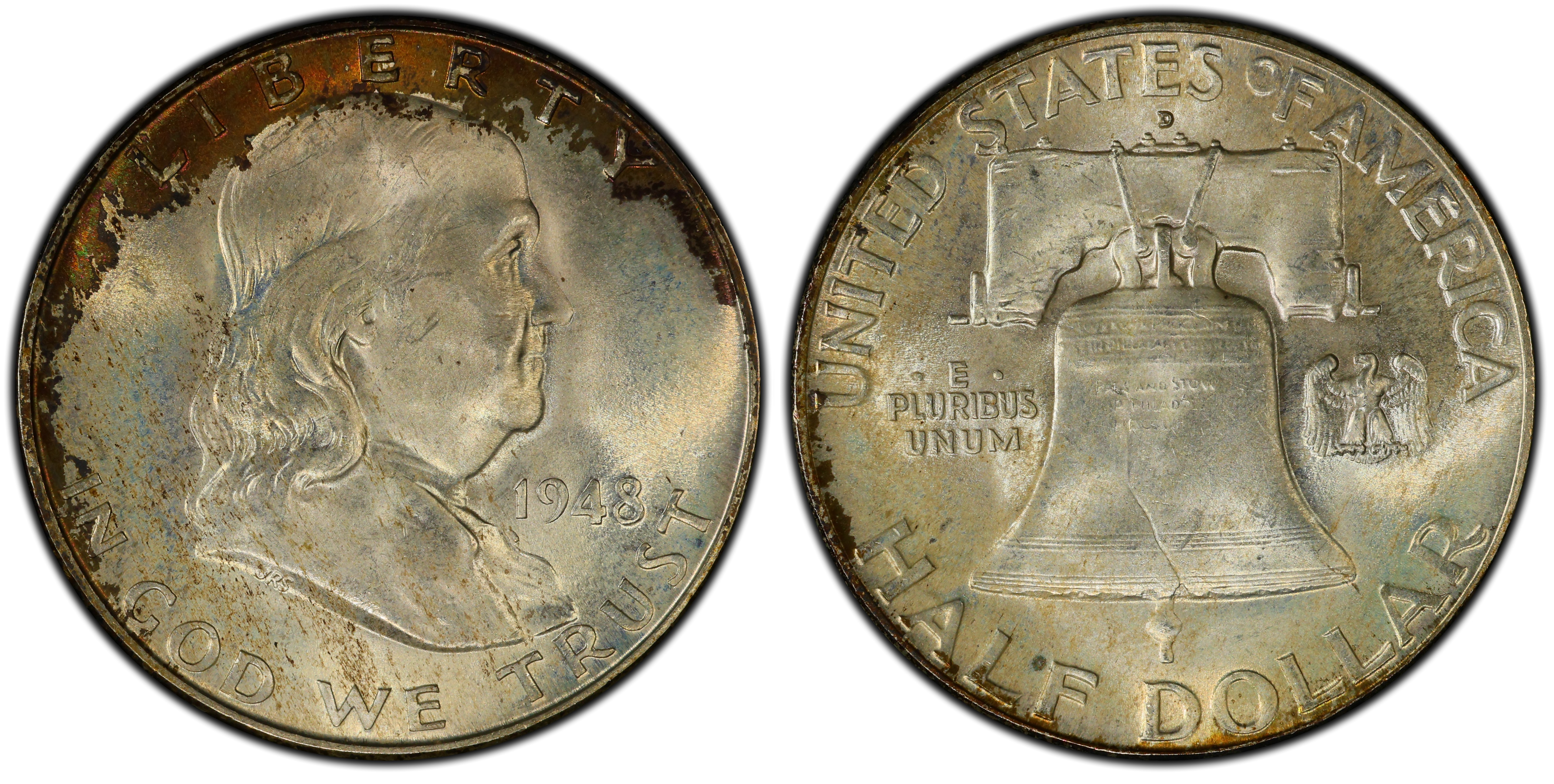 1949-D PCGS MS64FBL Franklin Half Dollar Full selling Bell Lines 50C