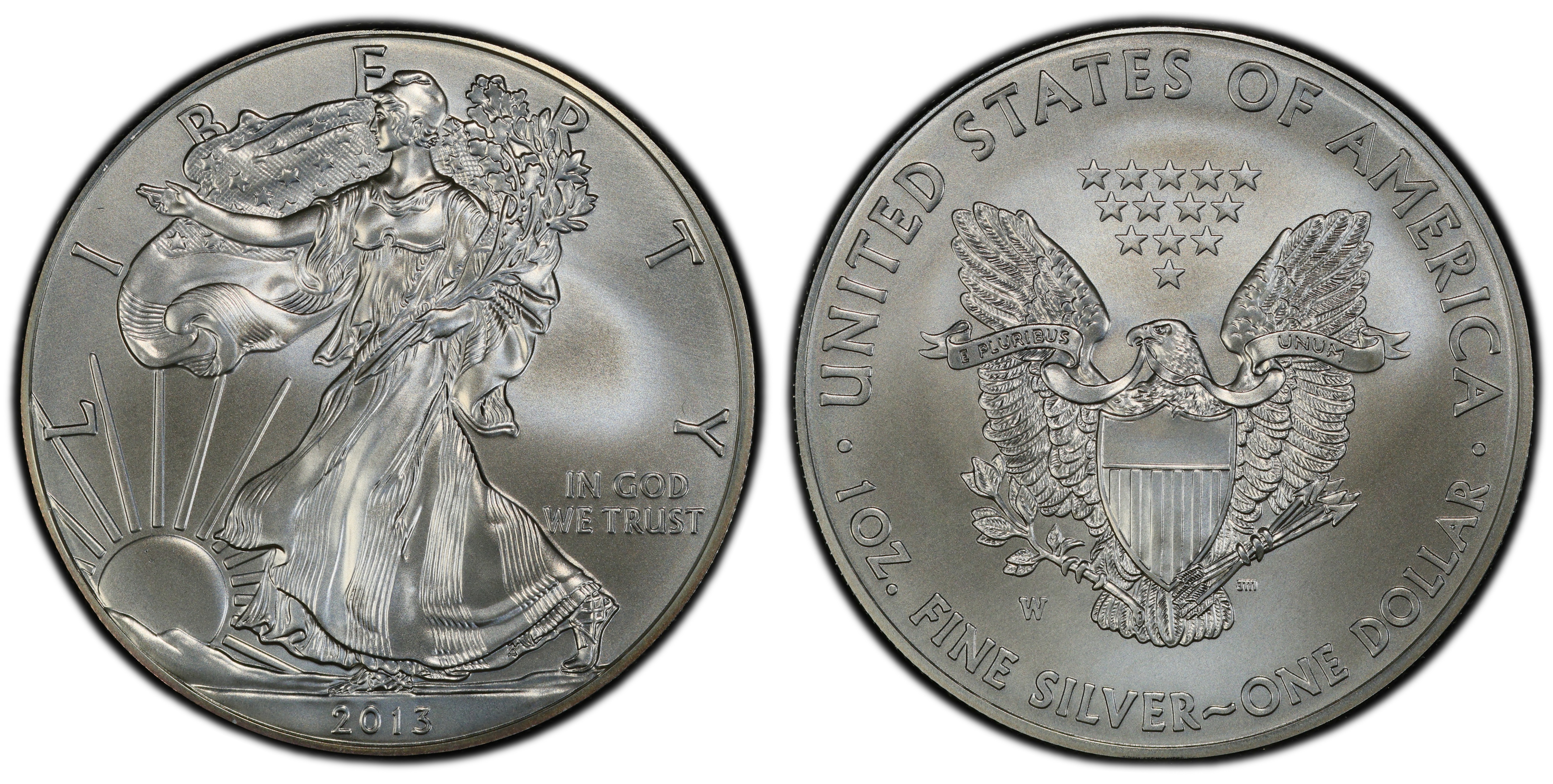 2013-W $1 Burnished Silver Eagle (Special Strike) Silver