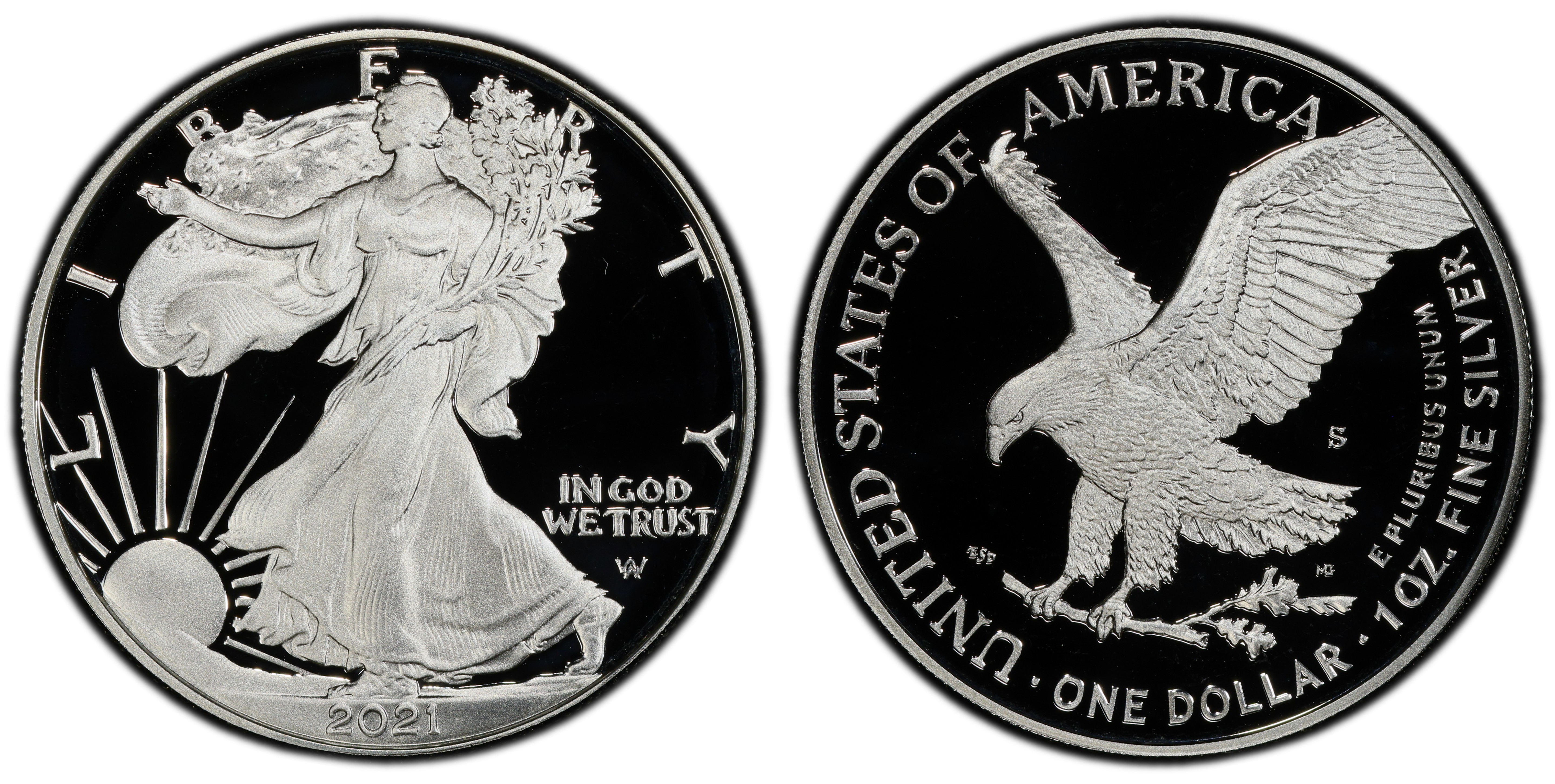 2021 Type 2 PCGS MS70 FS 1 oz American Silver Eagle - SKU