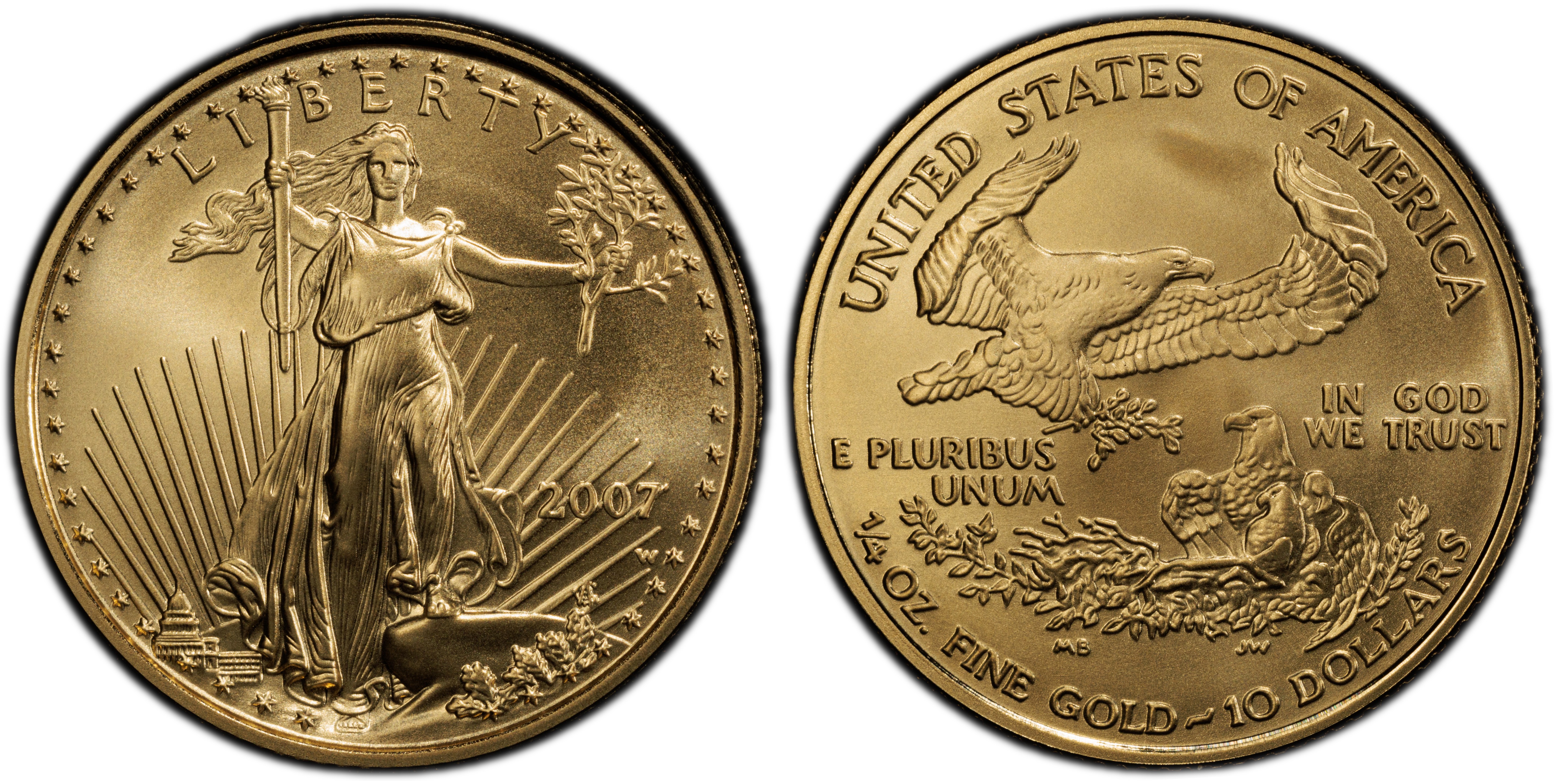 2007-W $10 Burnished Gold Eagle (Special Strike) Gold Eagles