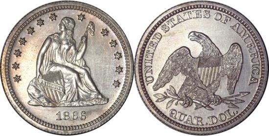 1866 25C J-536 (Proof) Patterns - PCGS CoinFacts