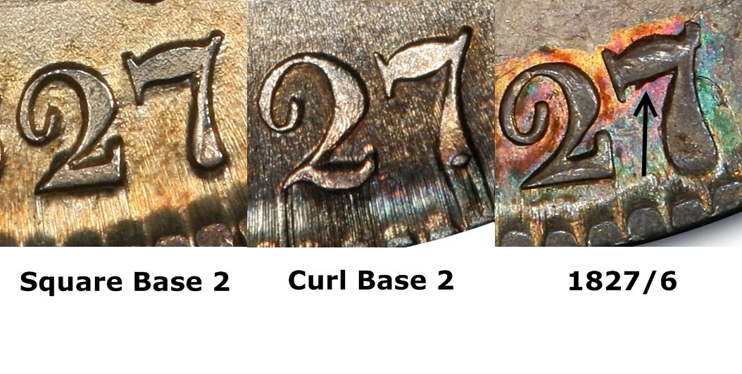 1827 50C Curl Base 2 (Regular Strike) Capped Bust Half