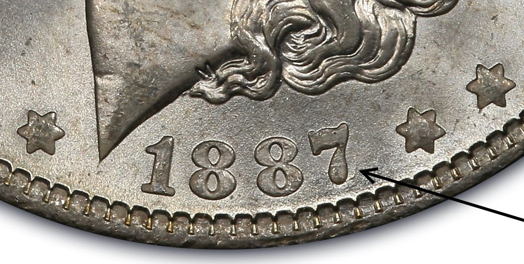 1887/6-O $1 Morgan Silver Dollar PCGS MS63