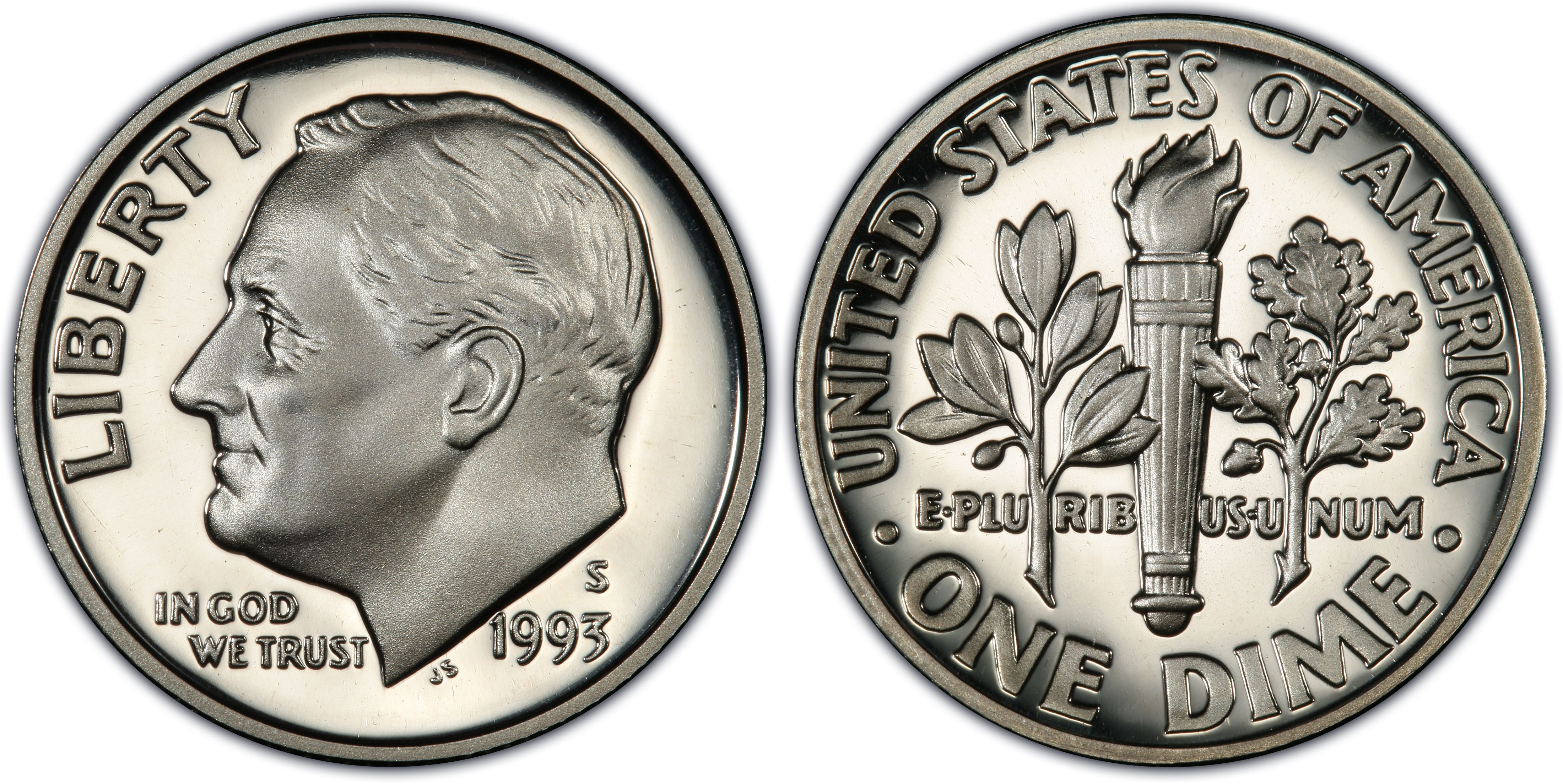 Details about   1993-S ROOSEVELT SILVER PROOF DIME  ALL 