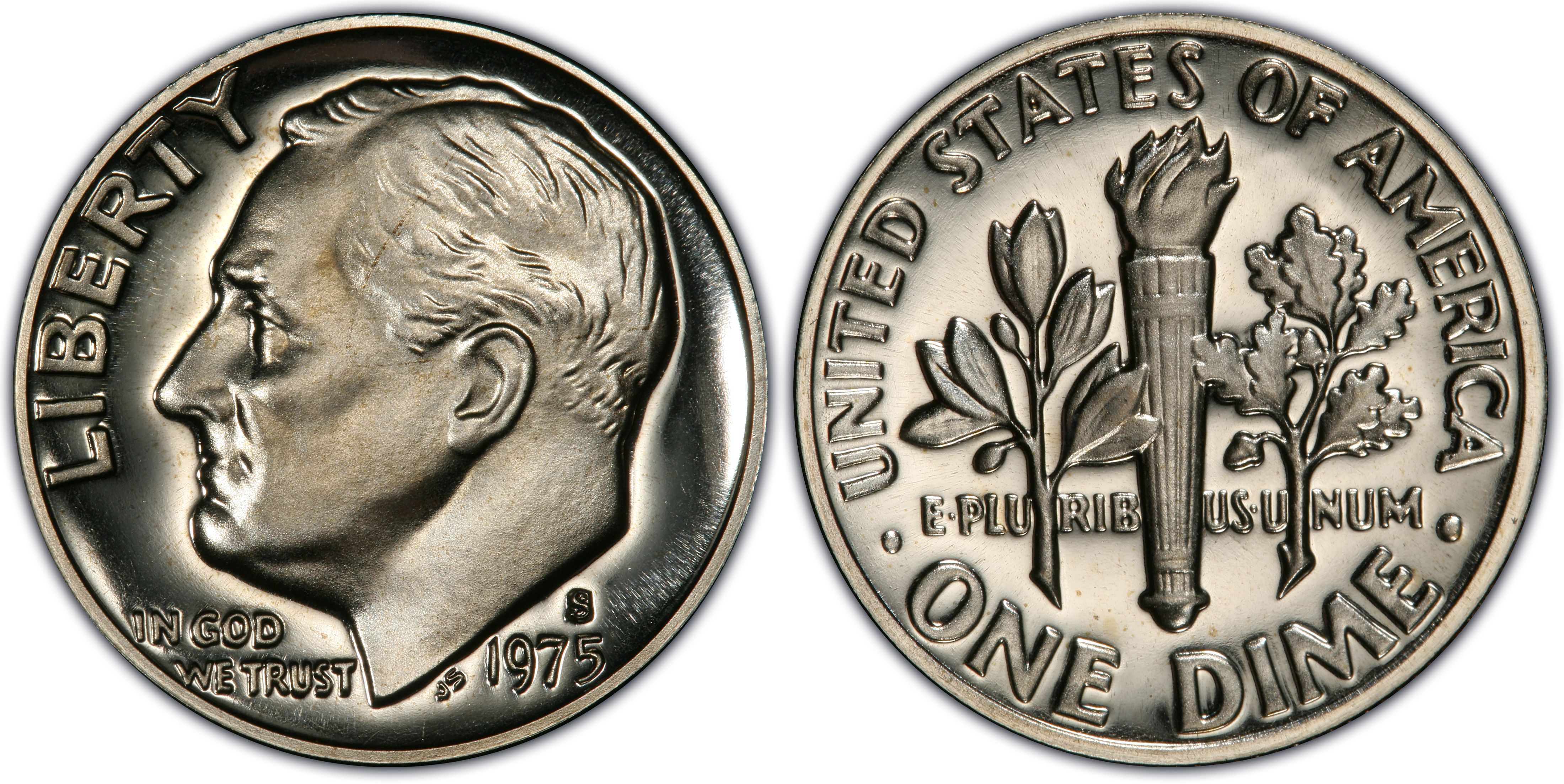 1975-S PCGS PR69 DCAM PROOF Clad Roosevelt Dime US 10c Coin Item #25214P