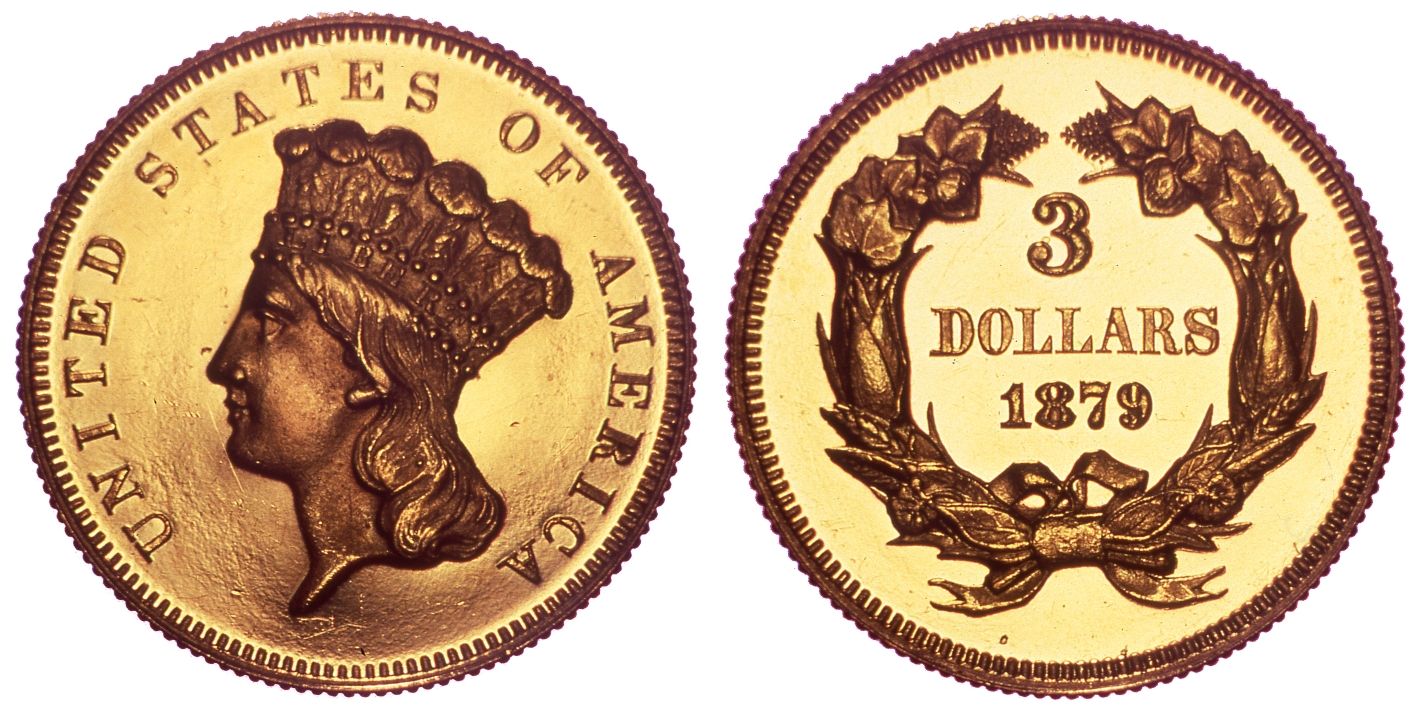 1879 Year US Gold $3 & $4 Coins for sale