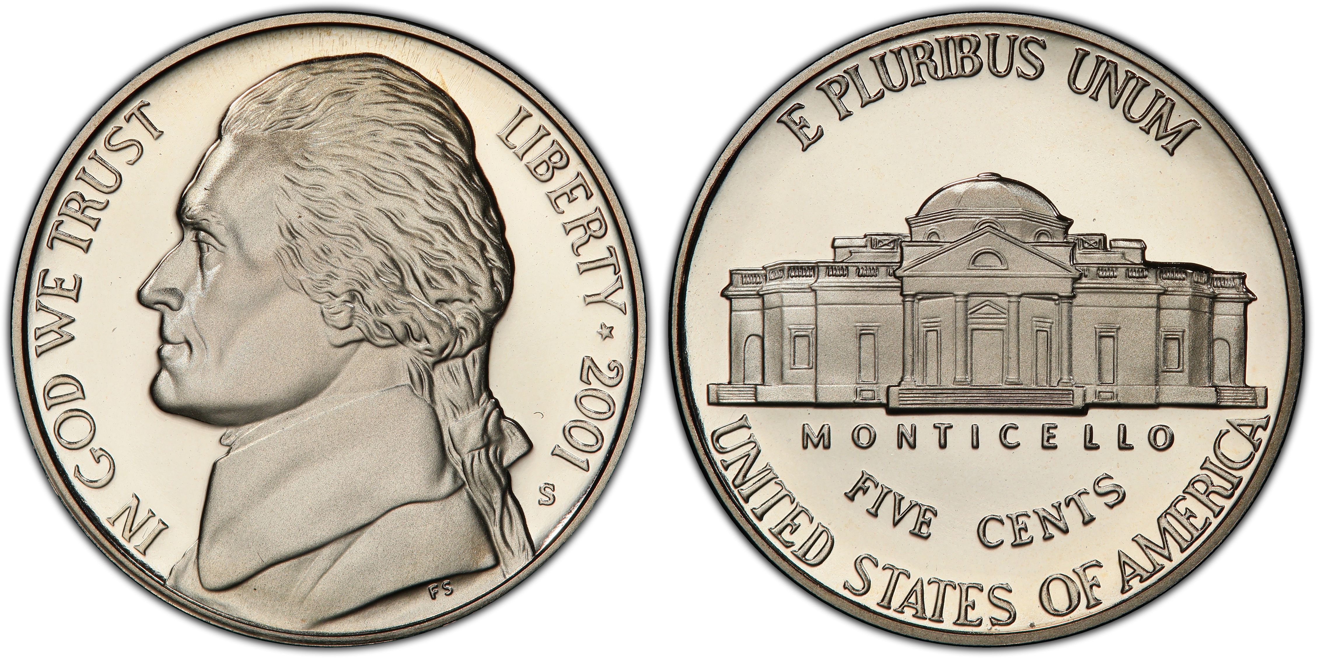2001-S 5C, DCAM (Proof) Jefferson Nickel - PCGS CoinFacts