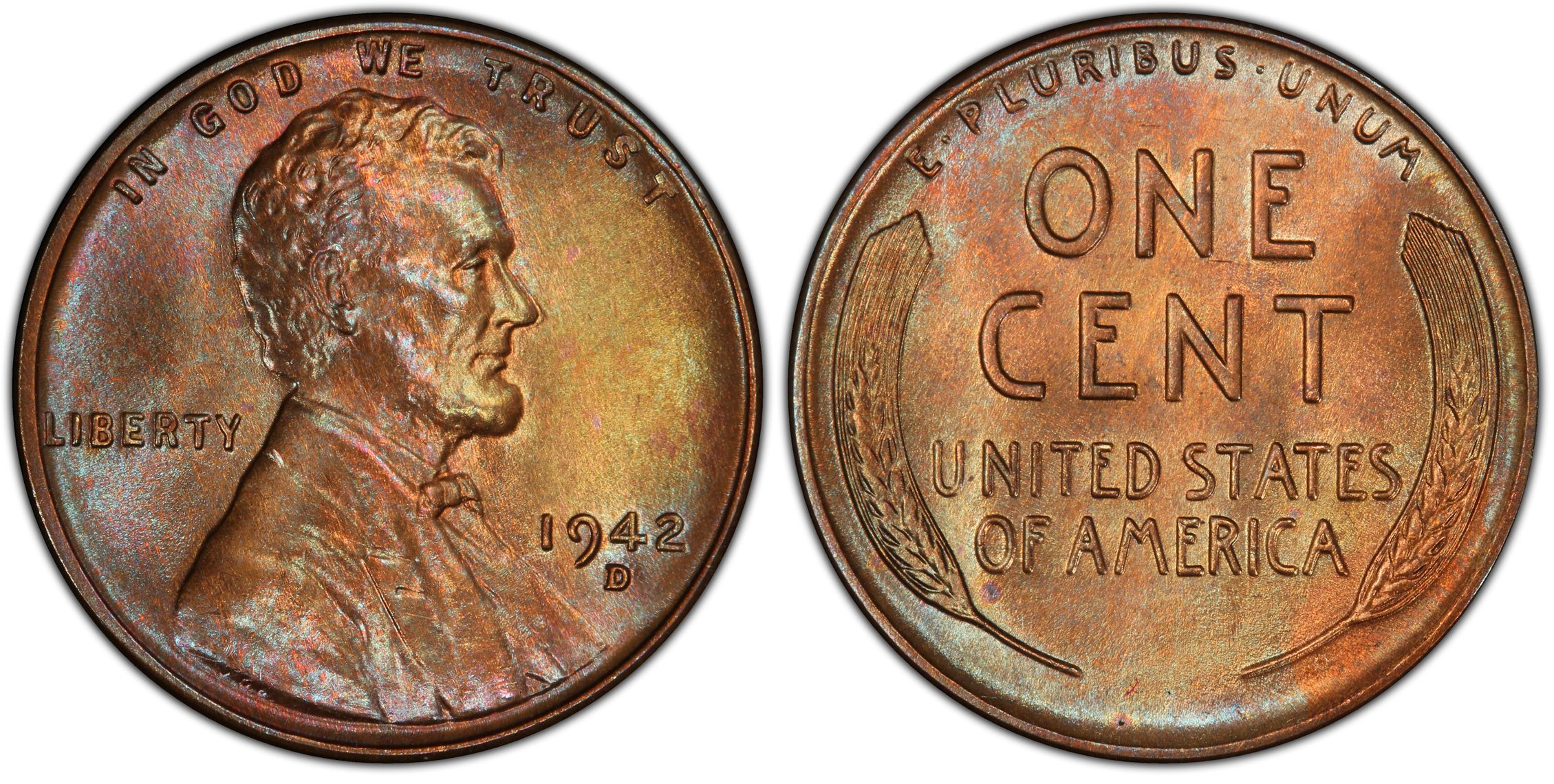 1942-D 1C, RB (Regular Strike) Lincoln Cent (Wheat Reverse) - PCGS ...