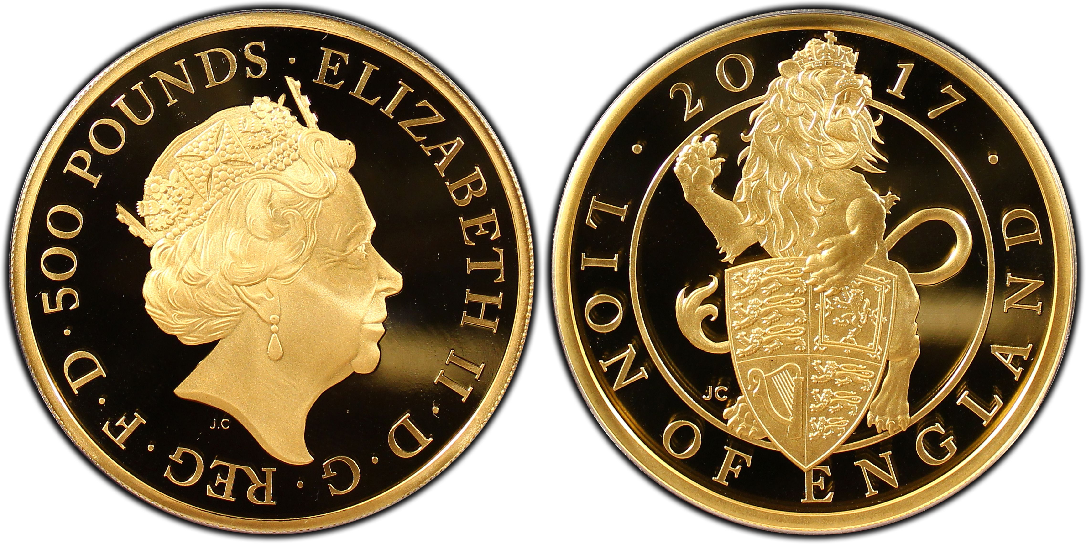 2017 500 lion of england 5 ounce gold, dc