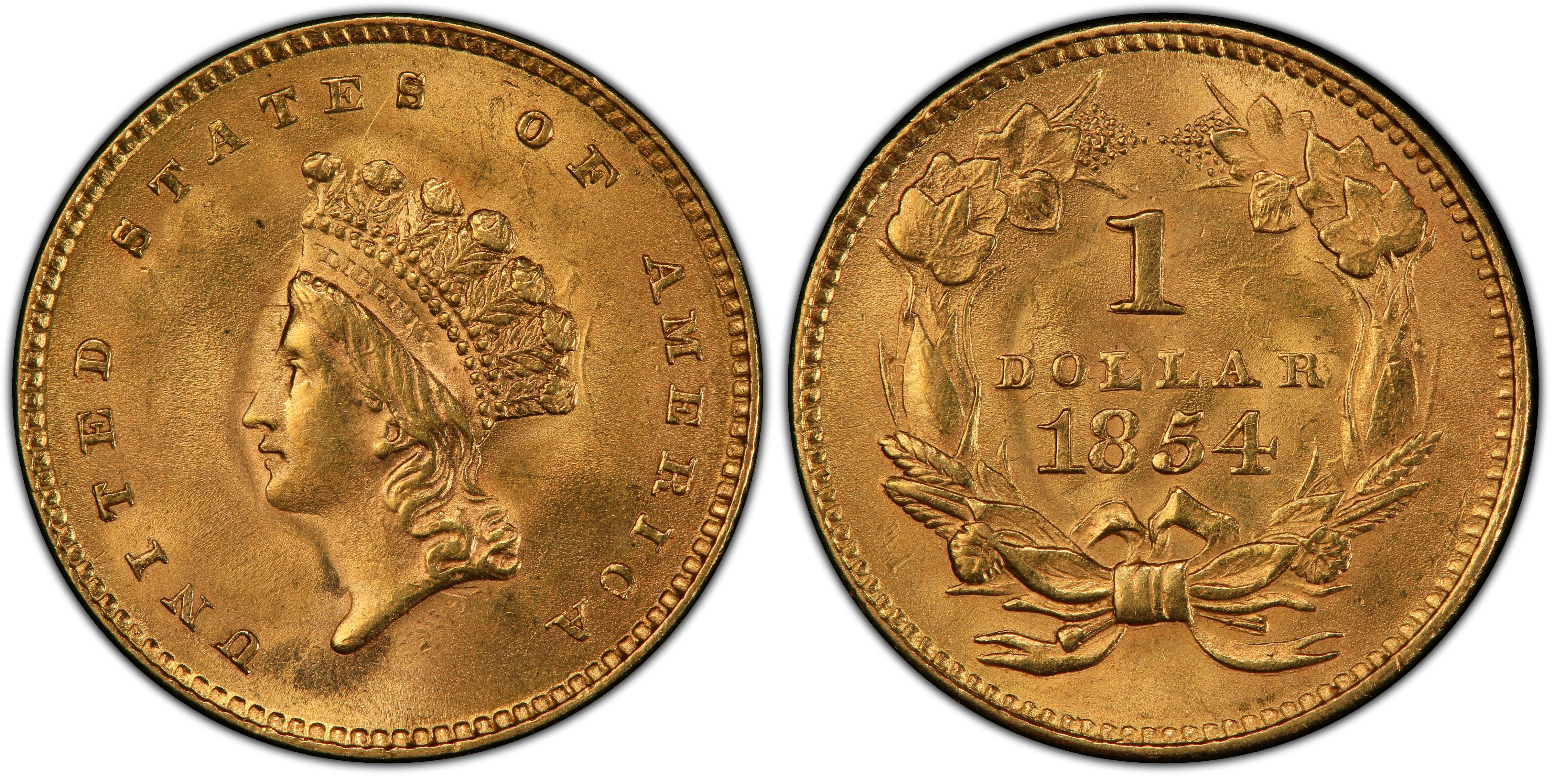 Images of Gold Dollar 1854 G$1 Type 2 - PCGS CoinFacts