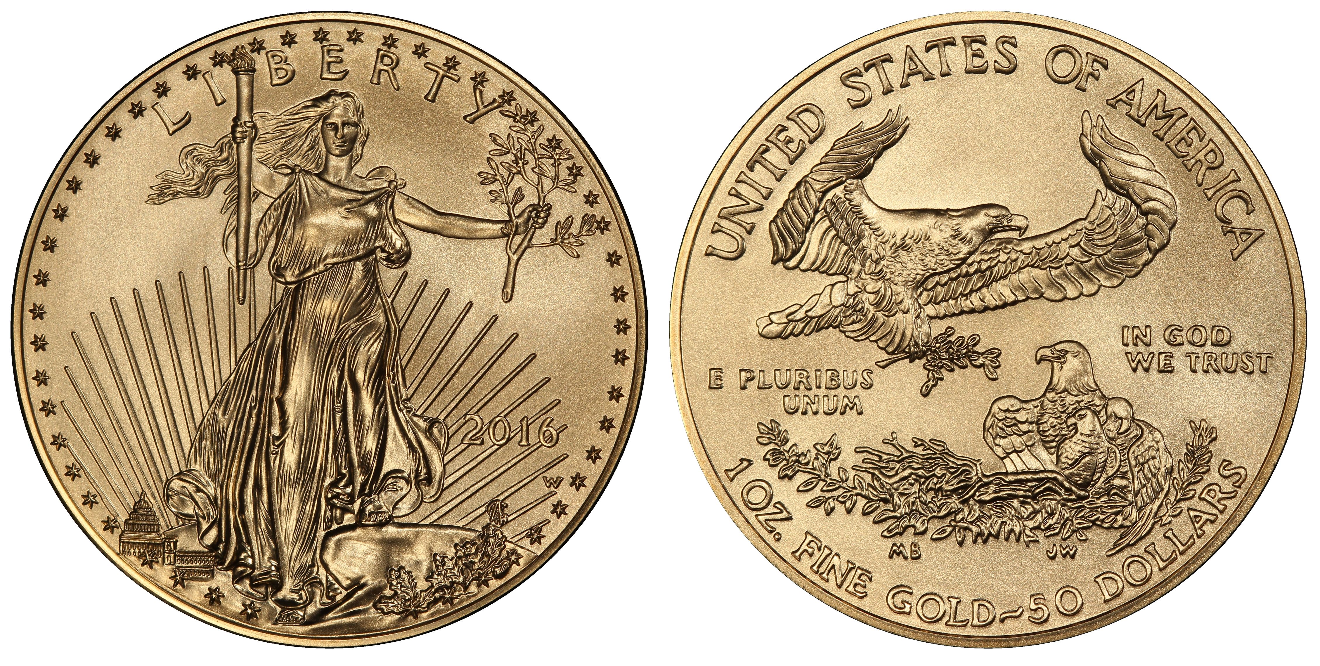 2016-W $50 Burnished Gold Eagle Gold Eagle - 30th Anniversary FS