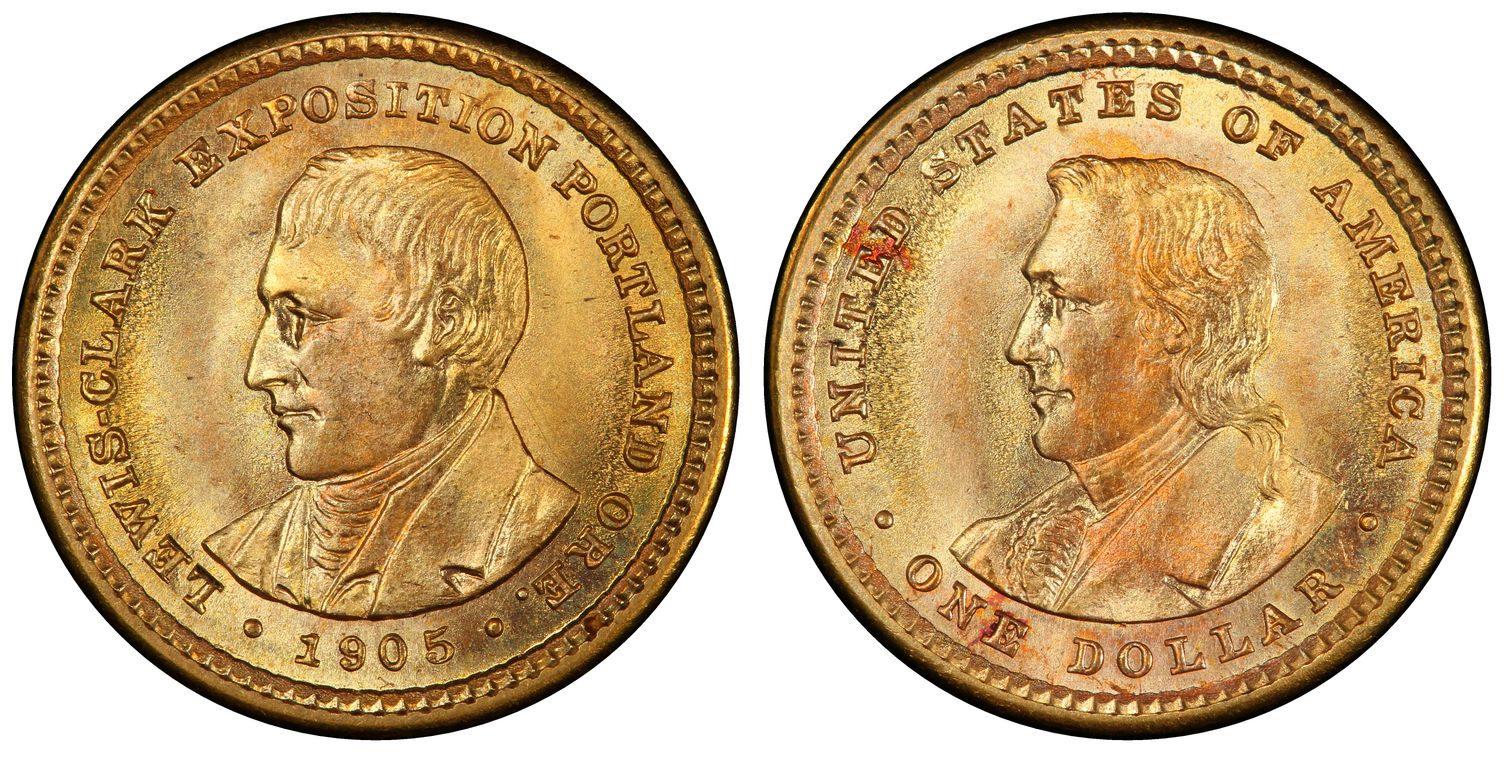 1905 G$1 Lewis and Clark (Regular Strike) Gold Commemorative ...