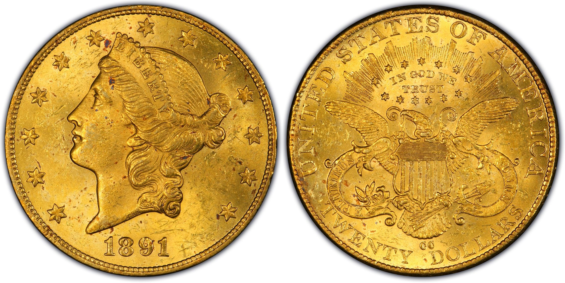 1891-CC $20 (Regular Strike) Liberty Head $20 - PCGS CoinFacts